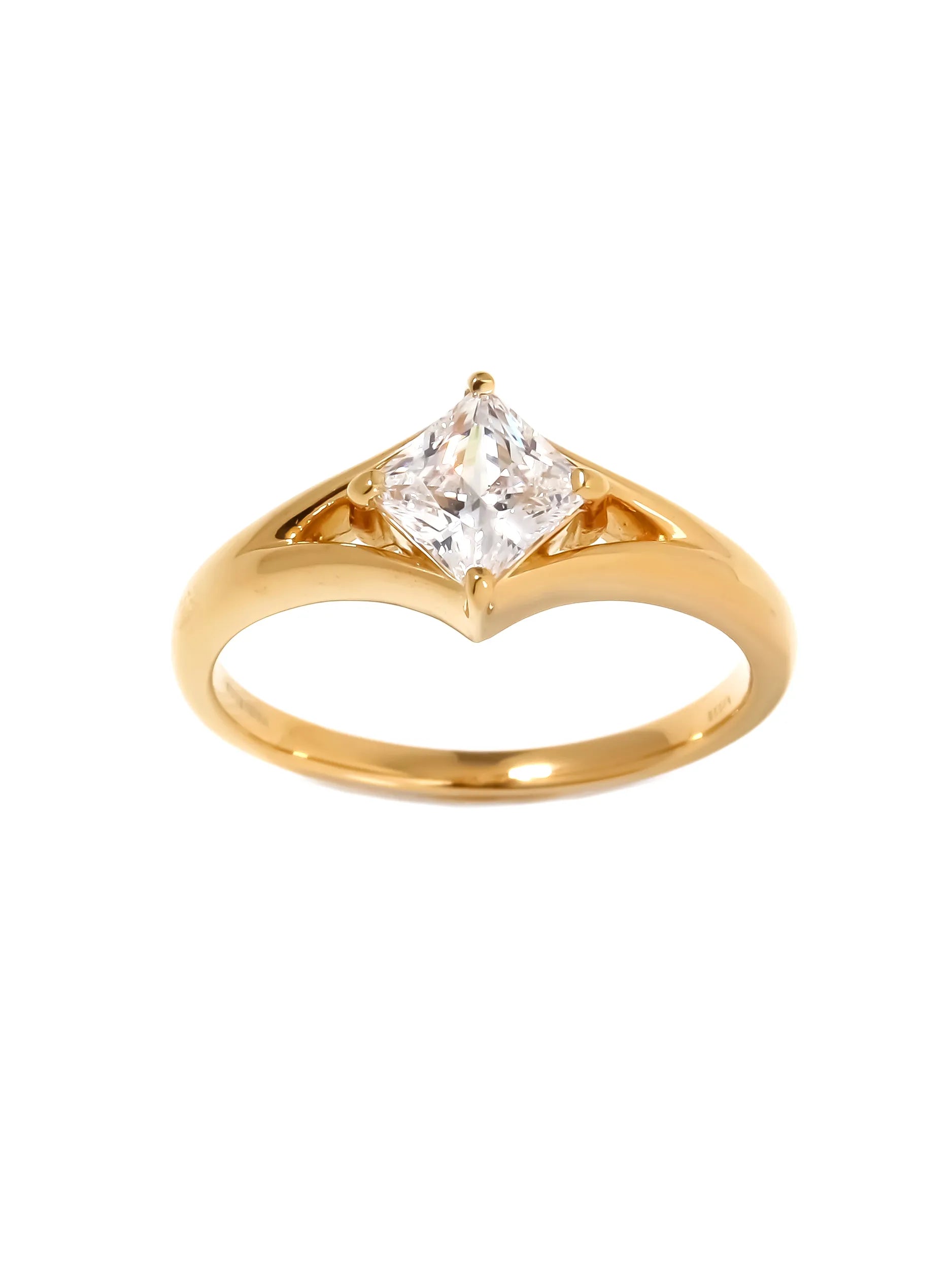 プリンセスカット スプリット リング