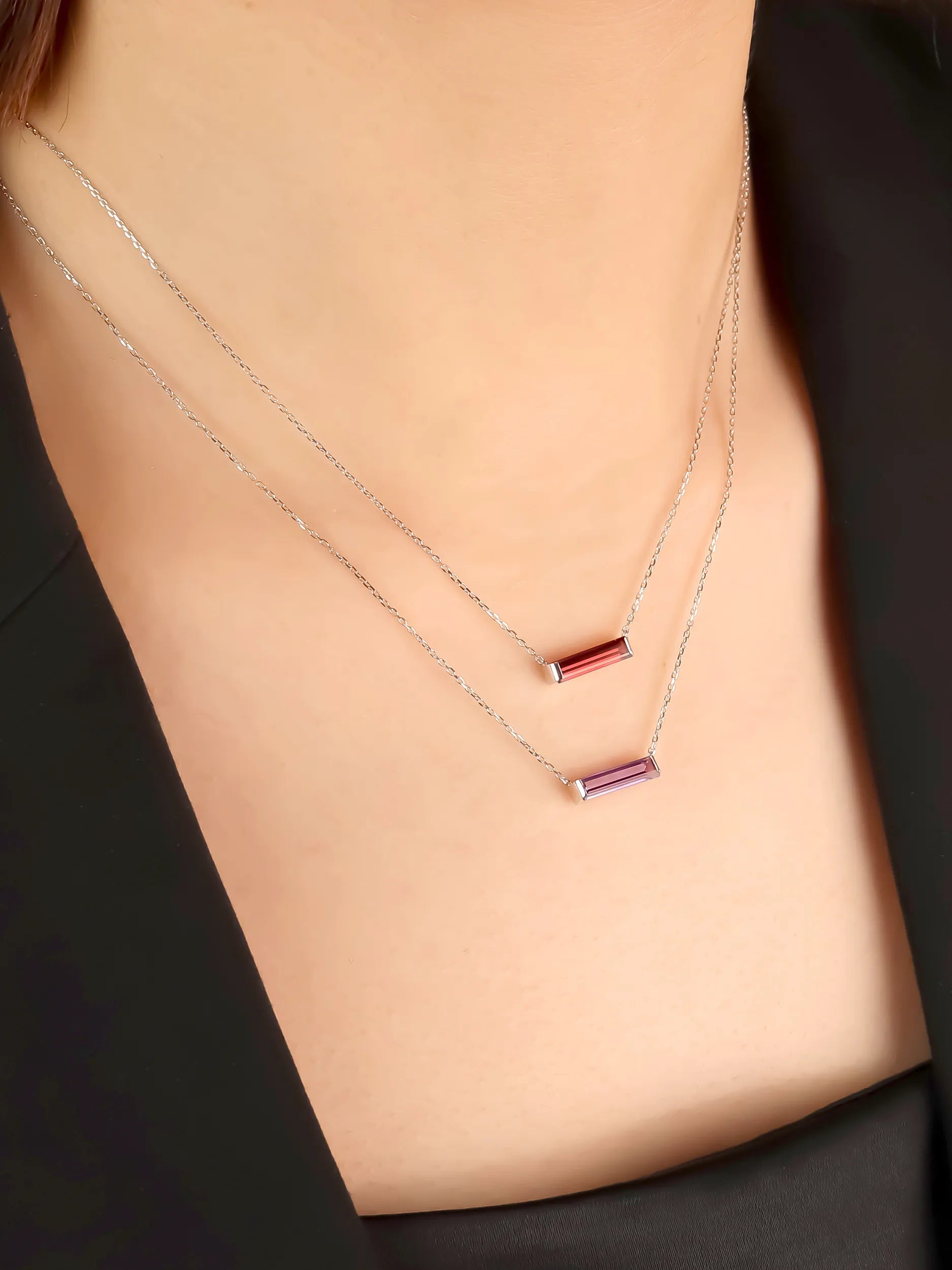 ガーネット ホリゾンタル ネックレス