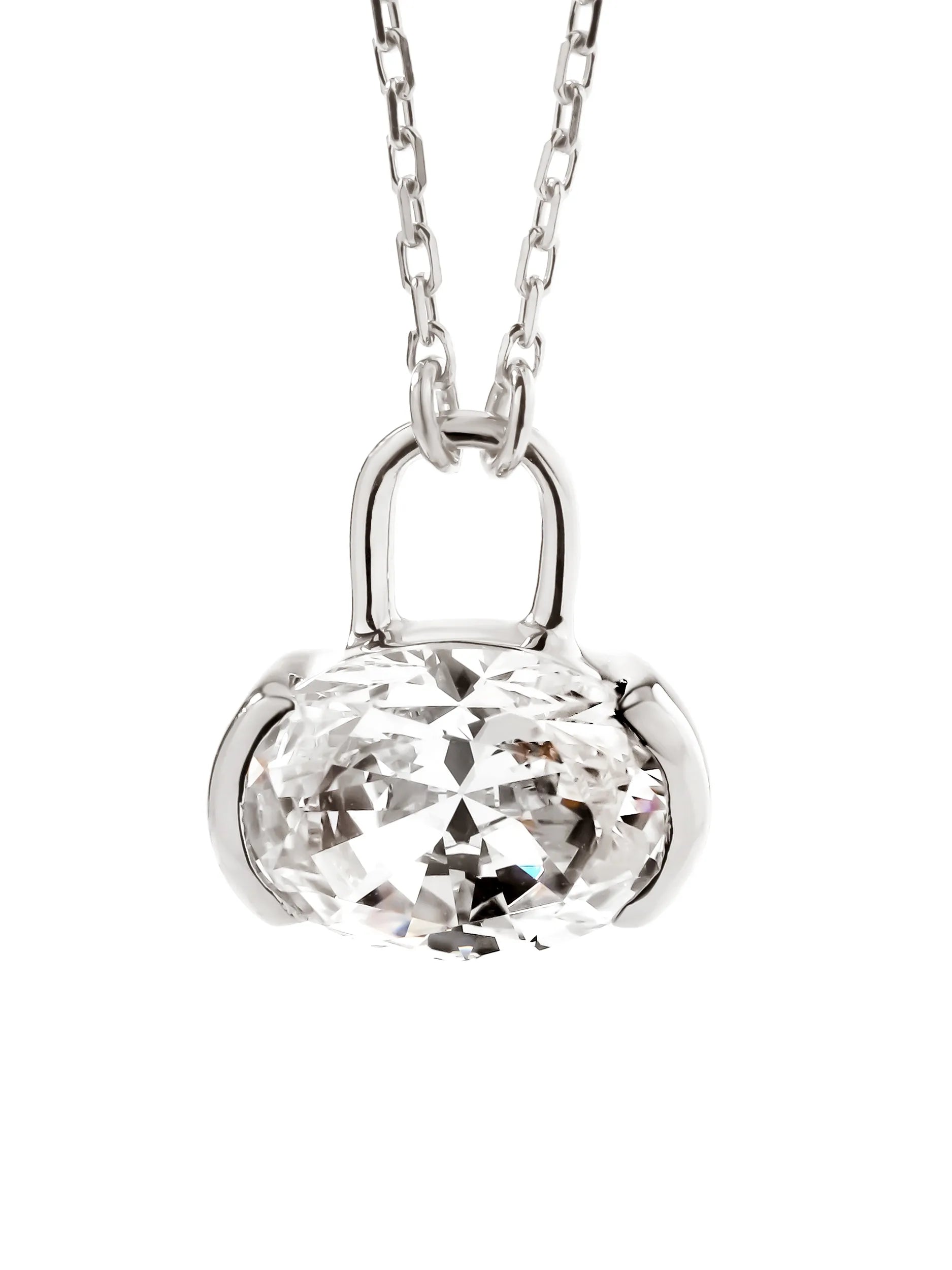 オーバルカット パドロック ネックレス