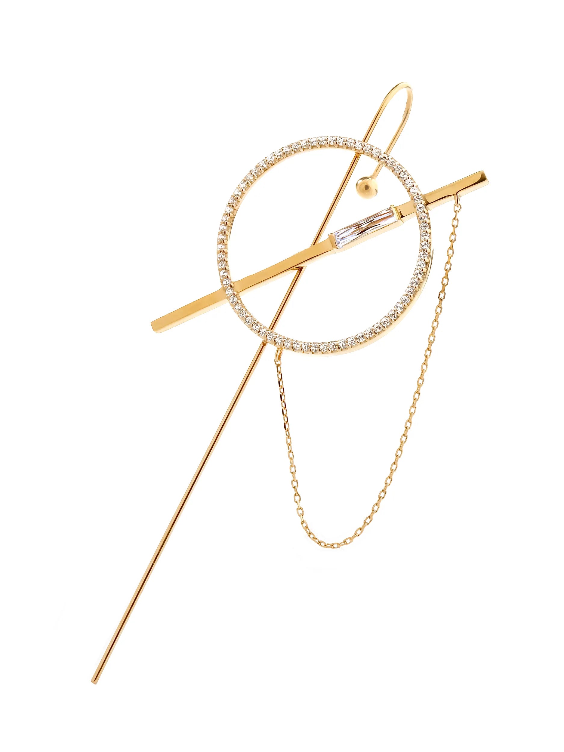 バケットプリンセスカット ラウンドバー イヤーフックピアス