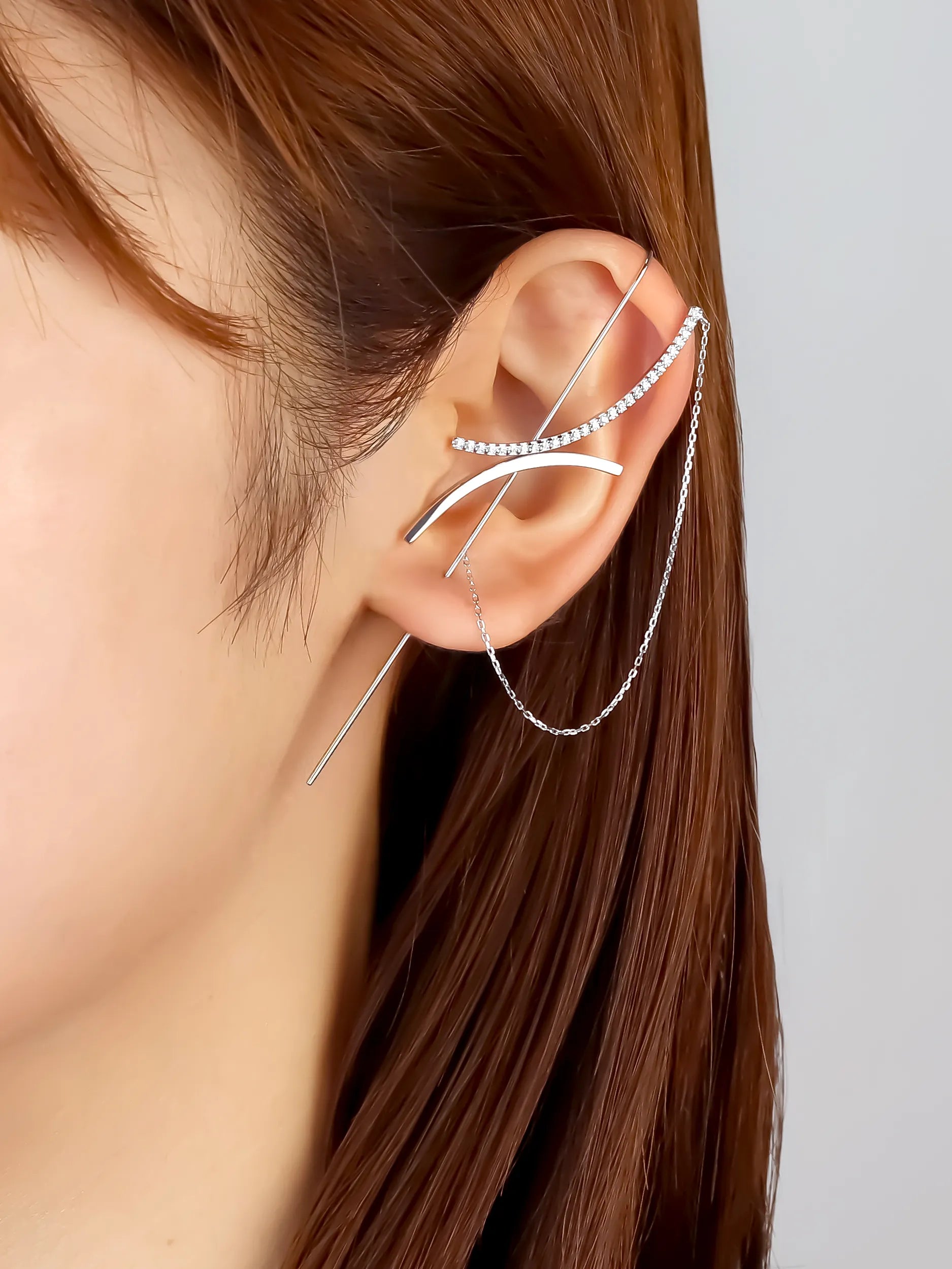 カーブライン ドレープ イヤーフックピアス