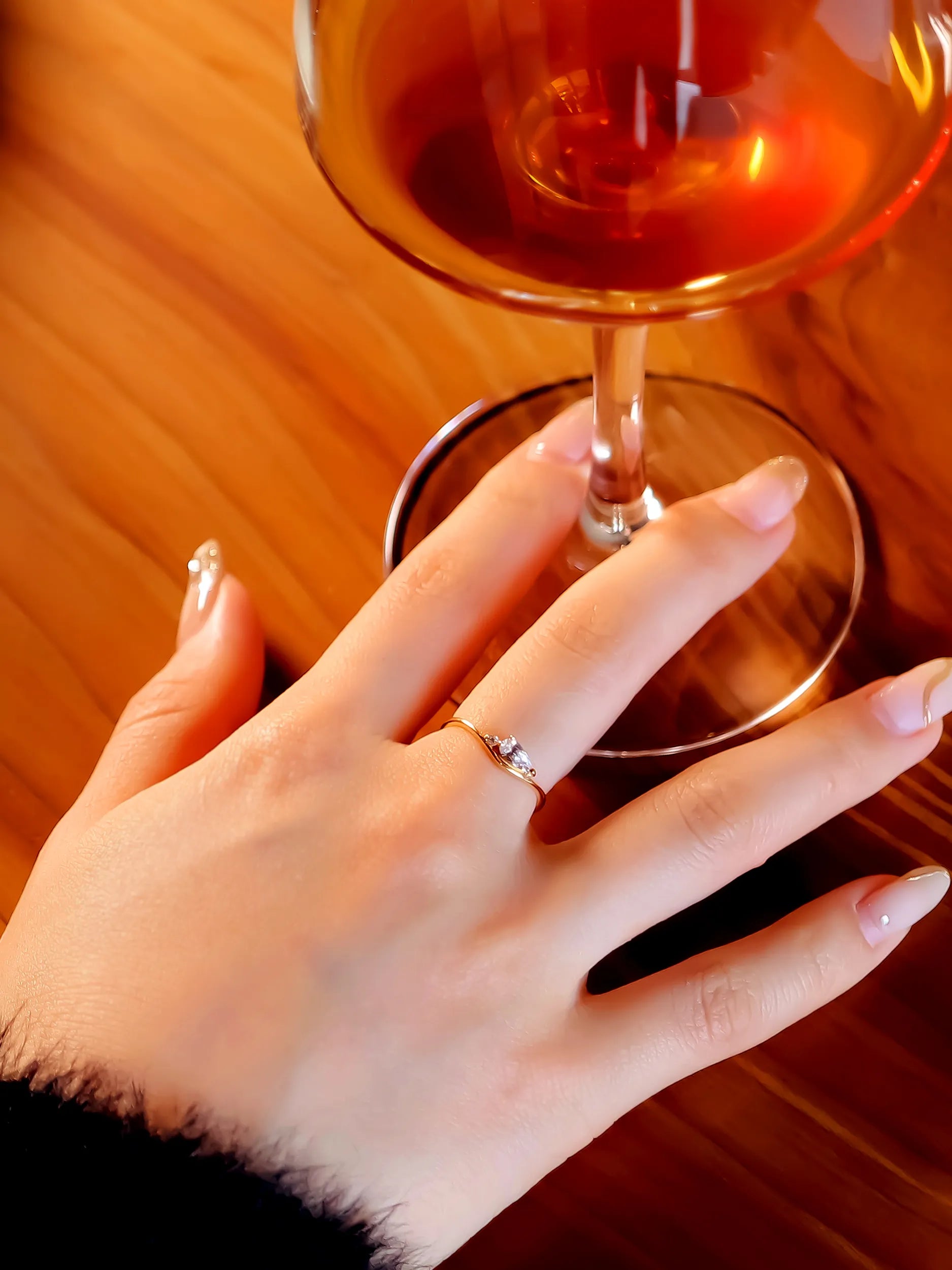 ペアシェイプ カーブ リング