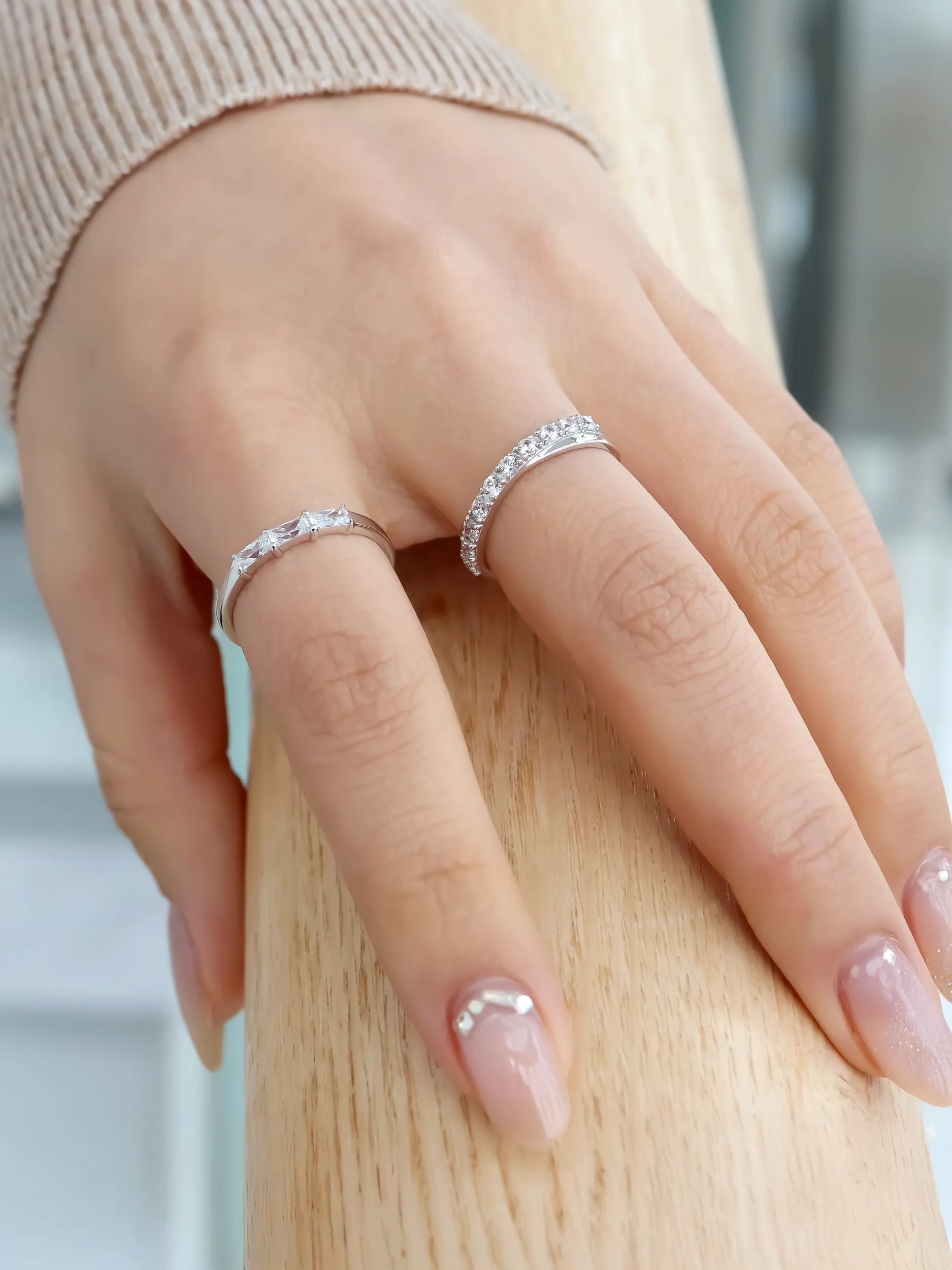 バゲットプリンセスカット トリプレット リング