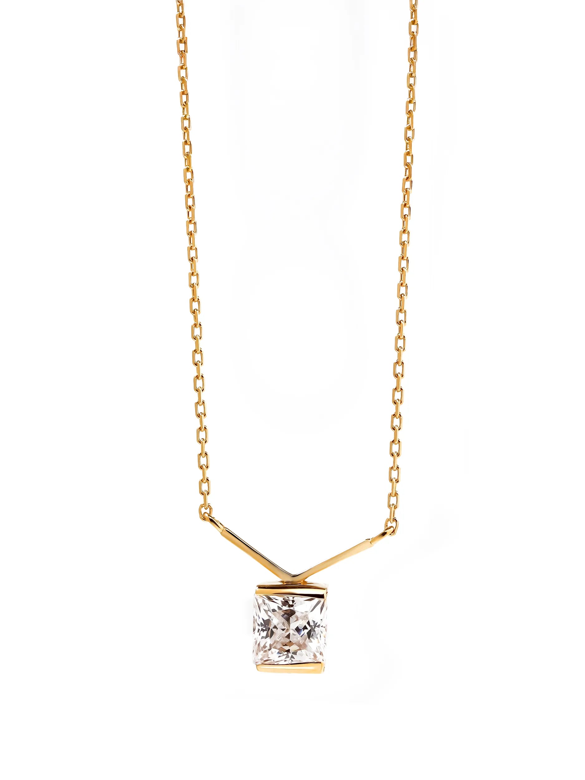 プリンセスカット Vライン ネックレス