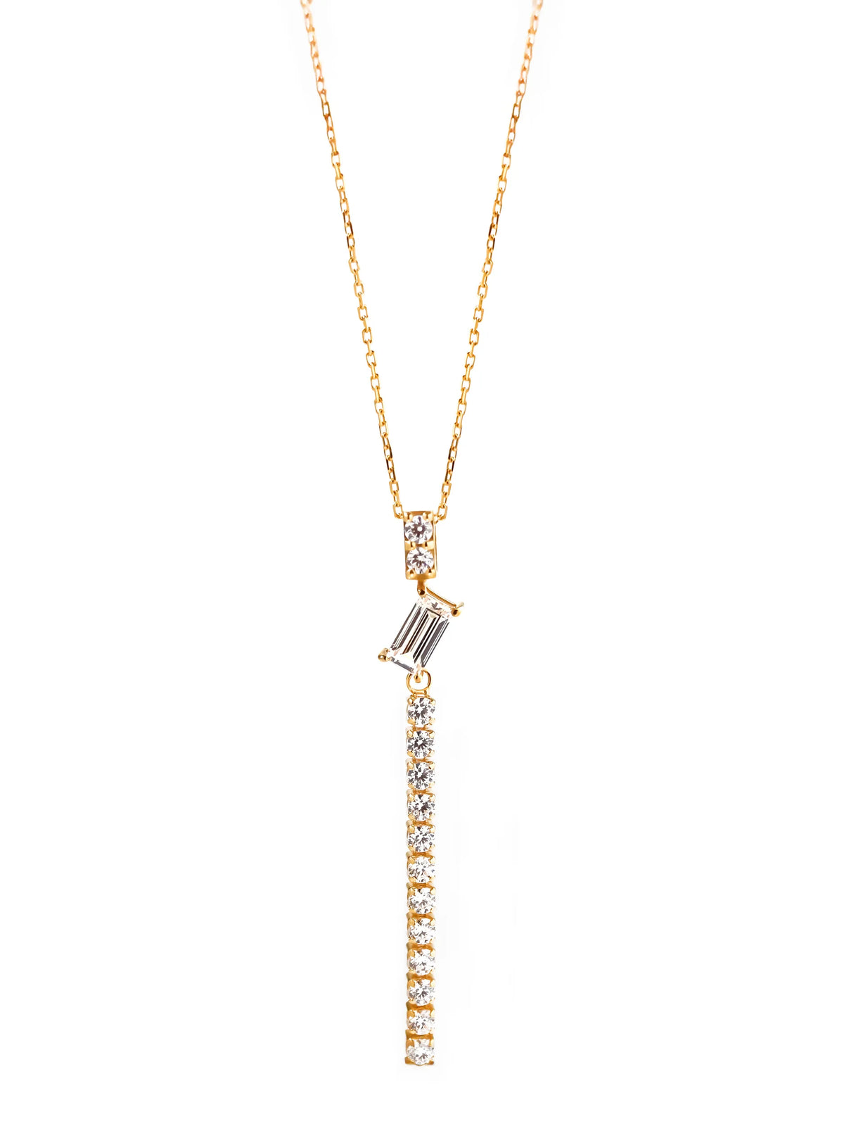 Silk chain] バゲットカット ライン ネックレス｜VARIÉLLE公式ストア