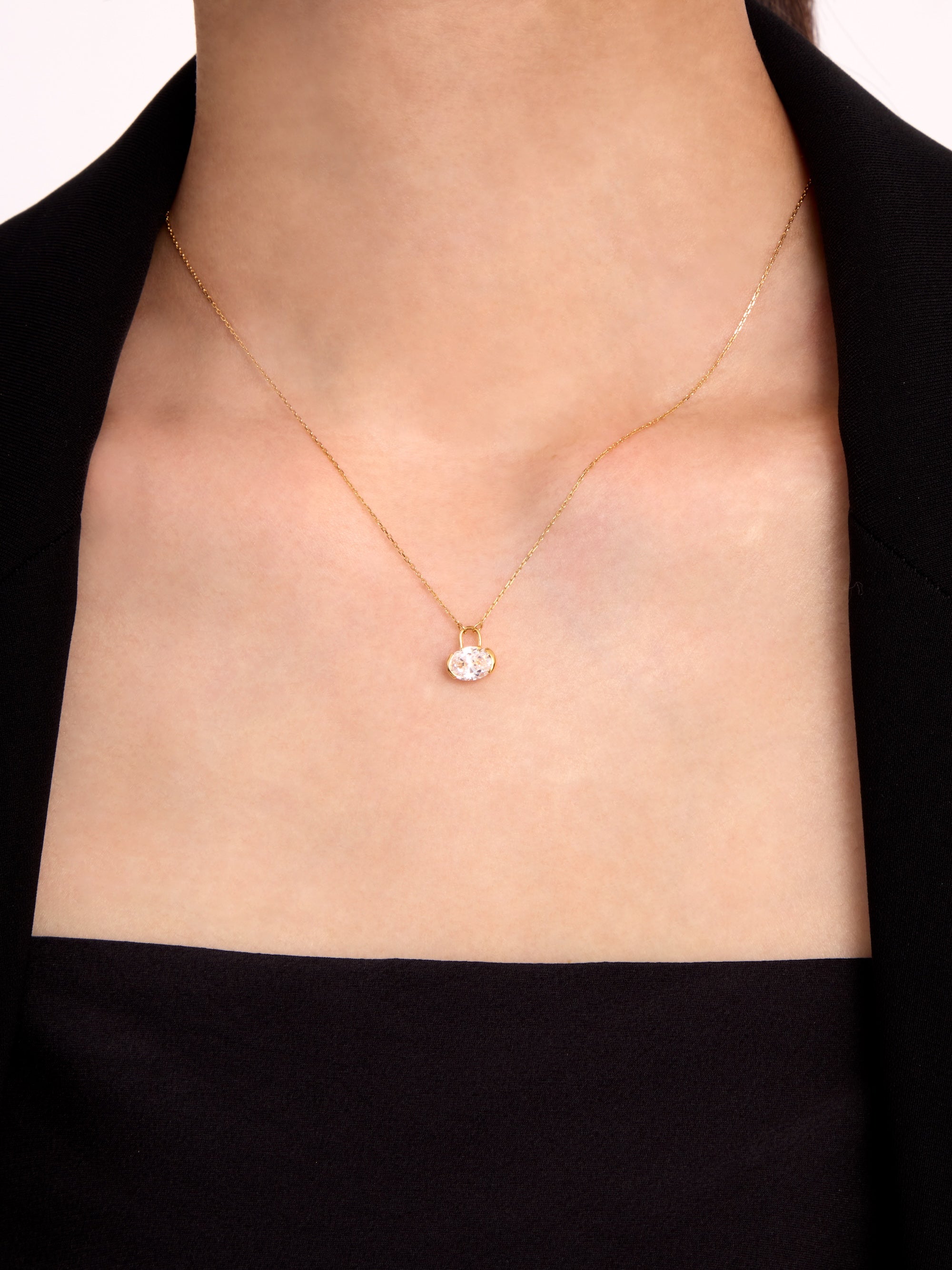 オーバルカット パドロック ネックレス