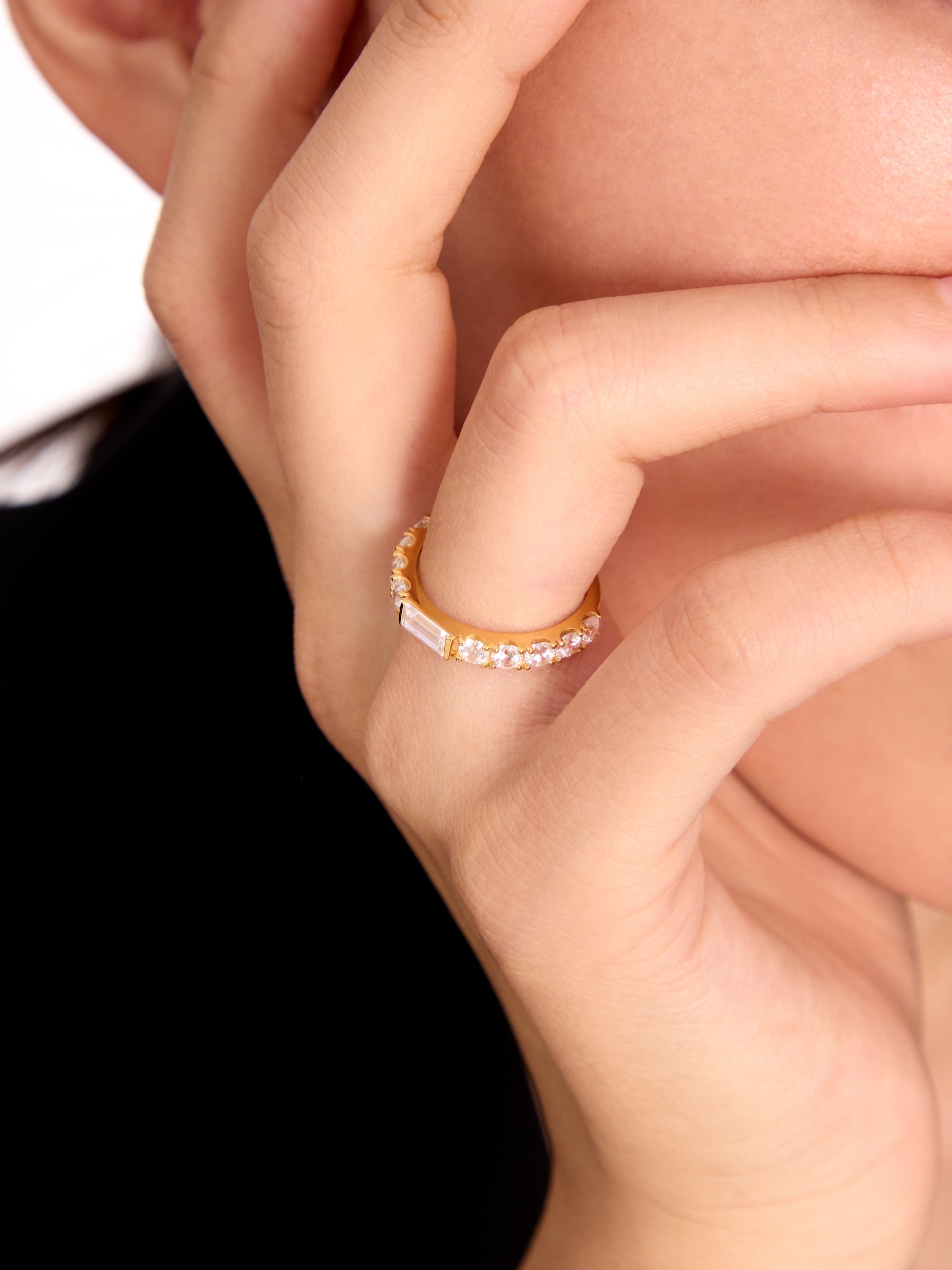 バゲットカット センターグロウ リング