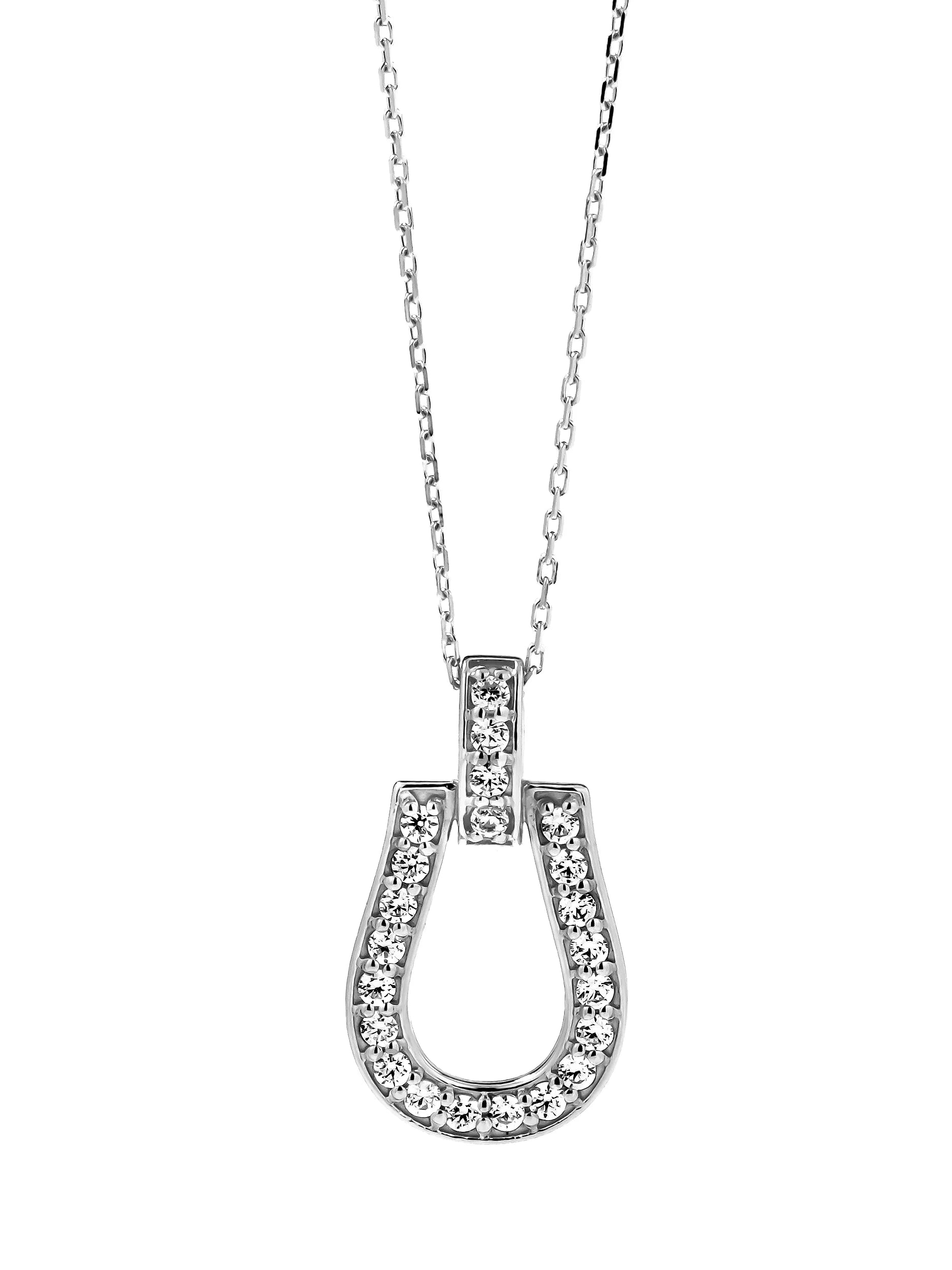 パヴェ ホースシュー ネックレス