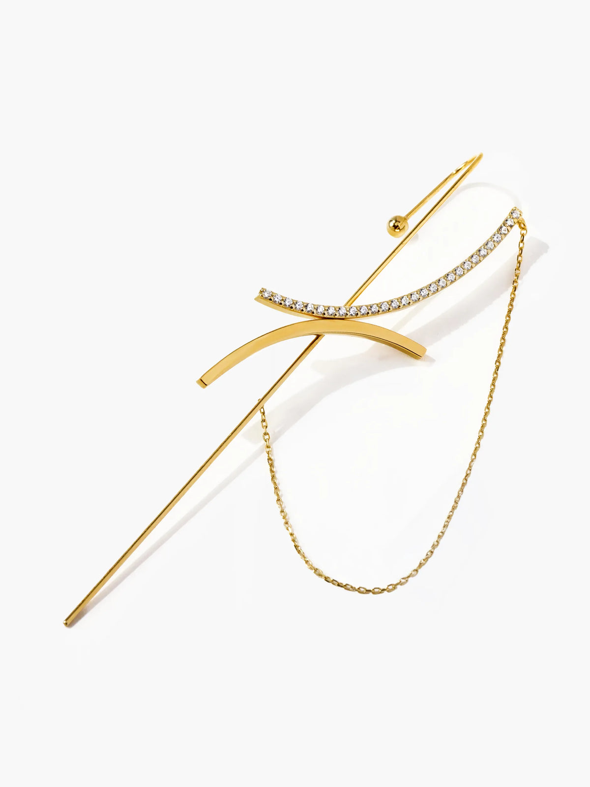 カーブライン ドレープ イヤーフックピアス