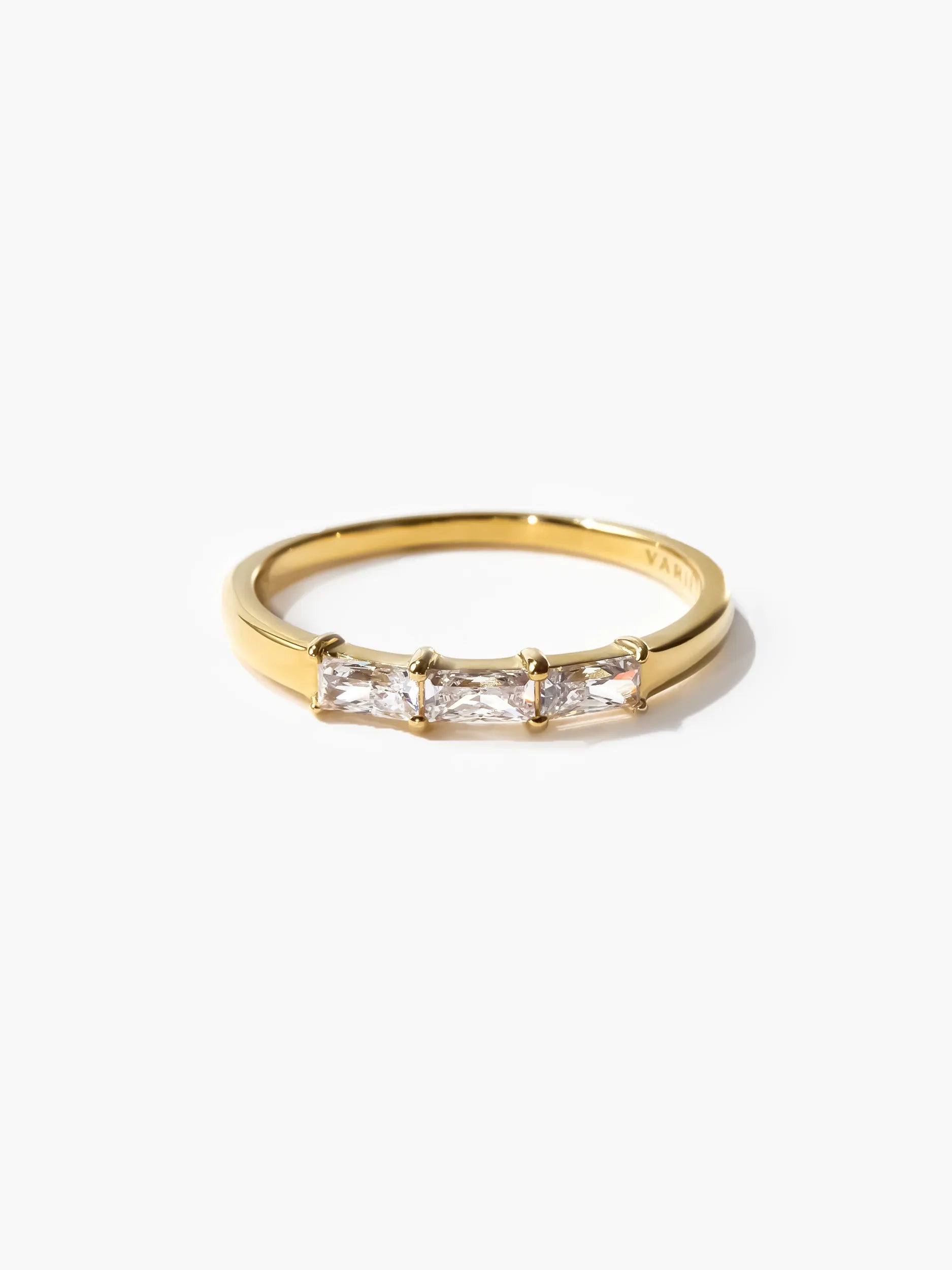 バゲットプリンセスカット トリプレット リング