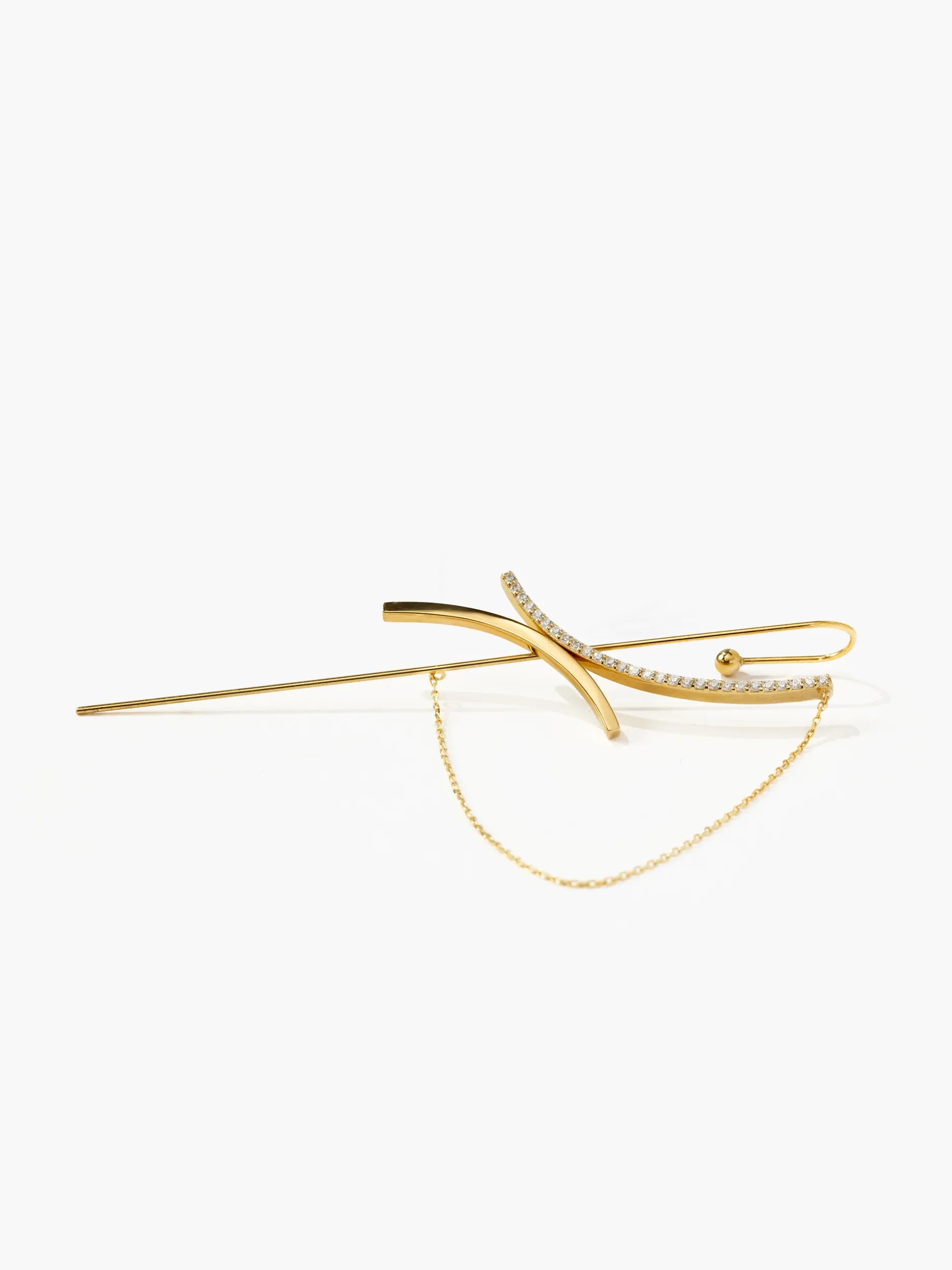 カーブライン ドレープ イヤーフックピアス