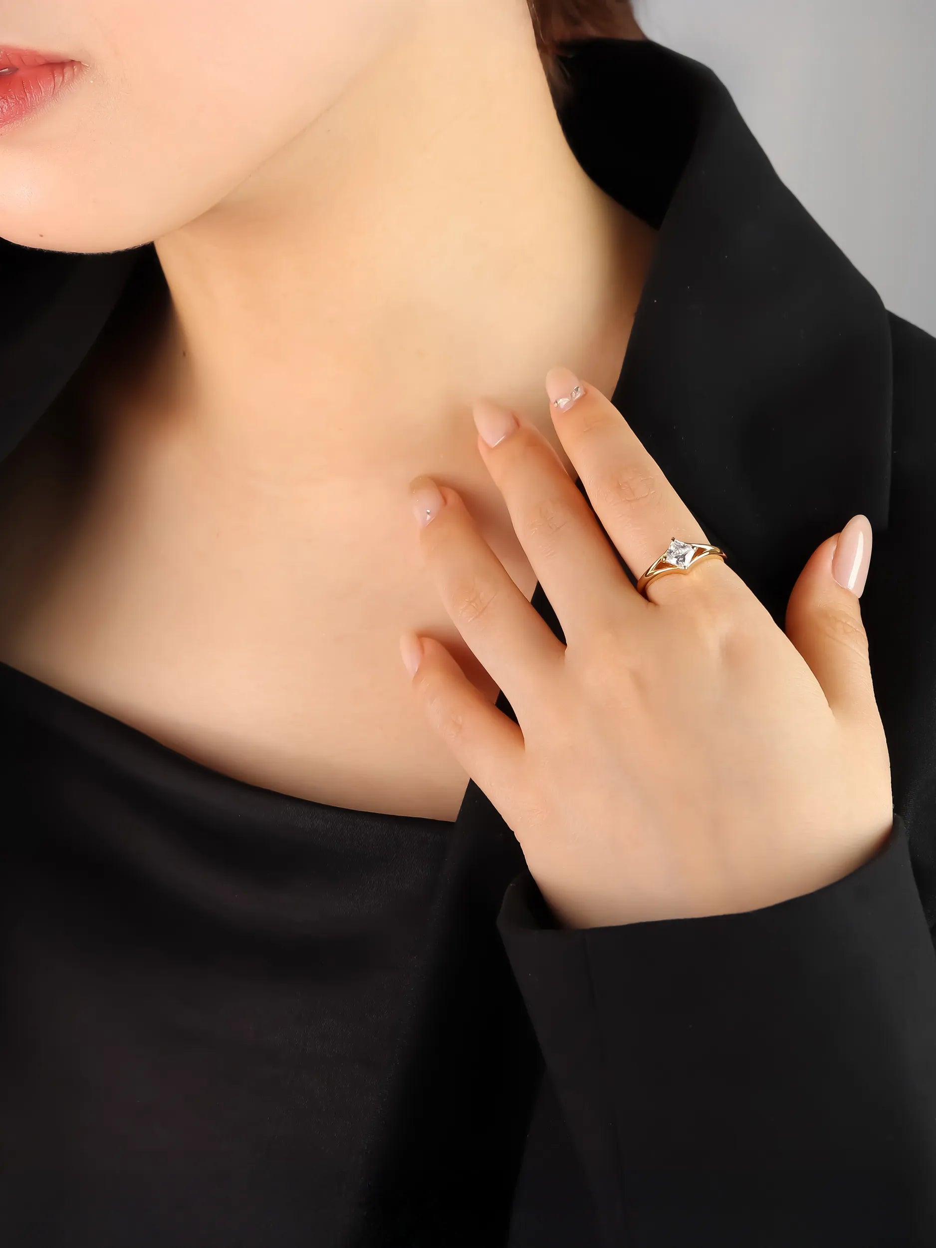 プリンセスカット スプリット リング