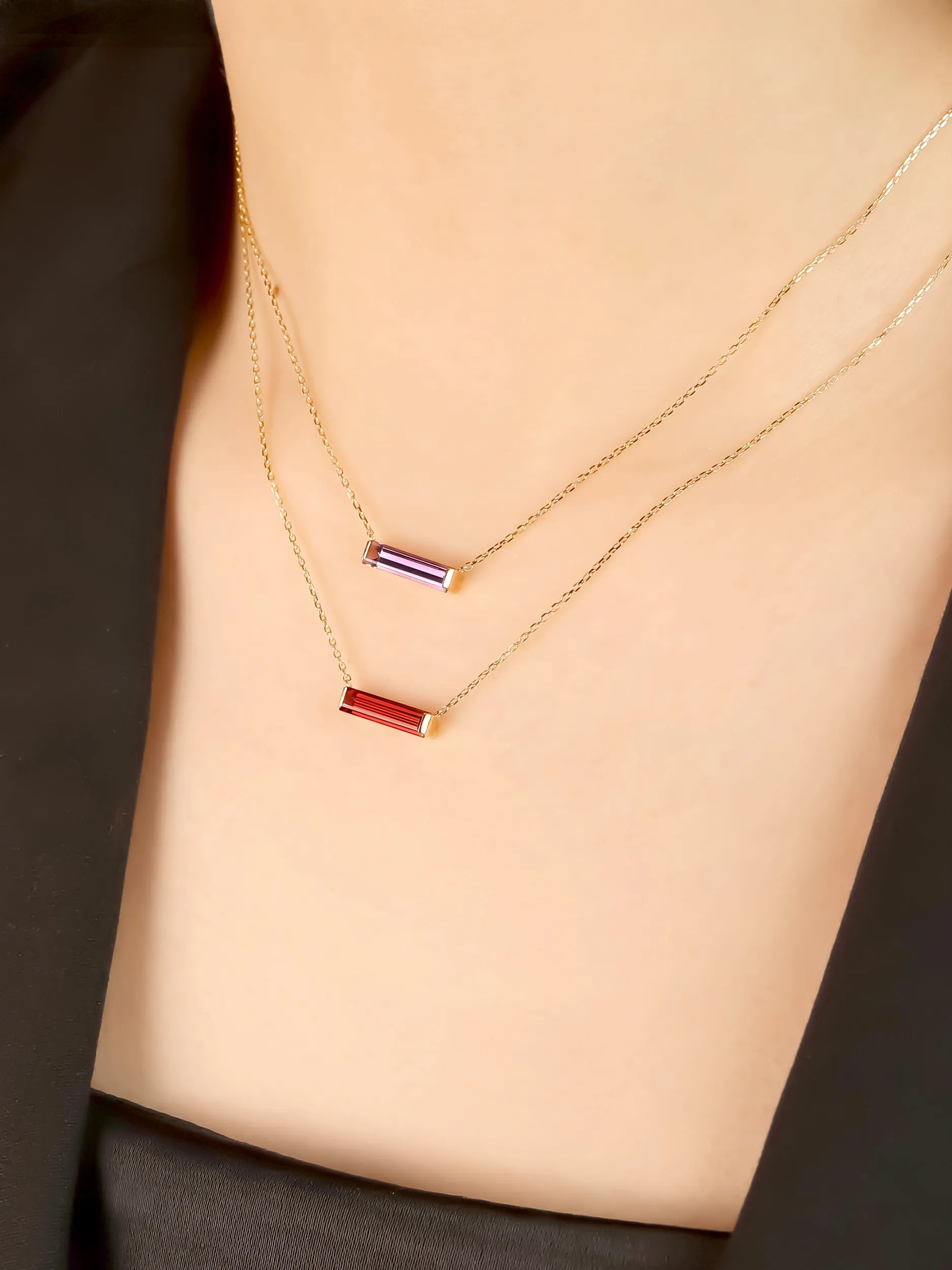 アメジスト ホリゾンタル ネックレス