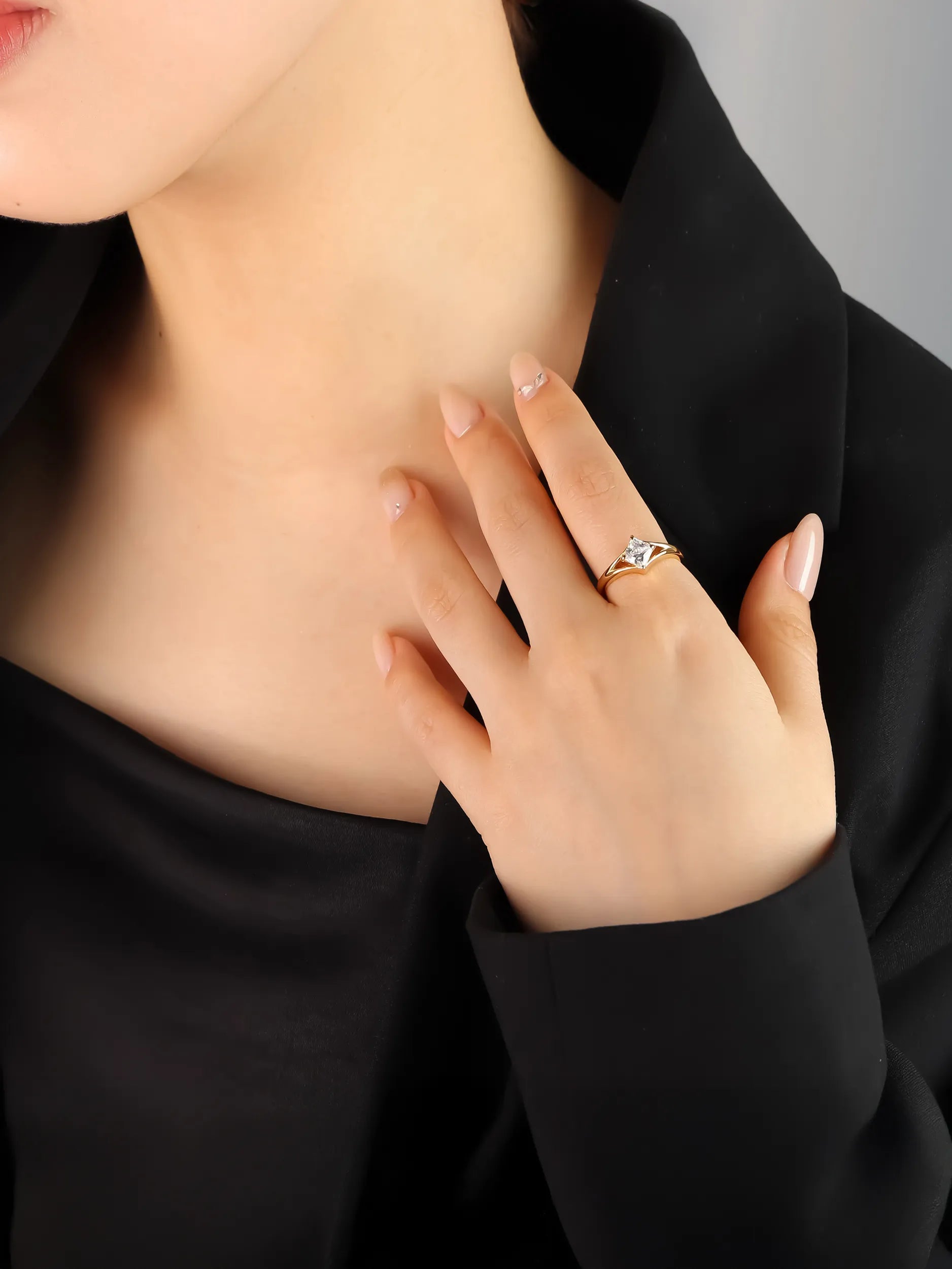 プリンセスカット スプリット リング