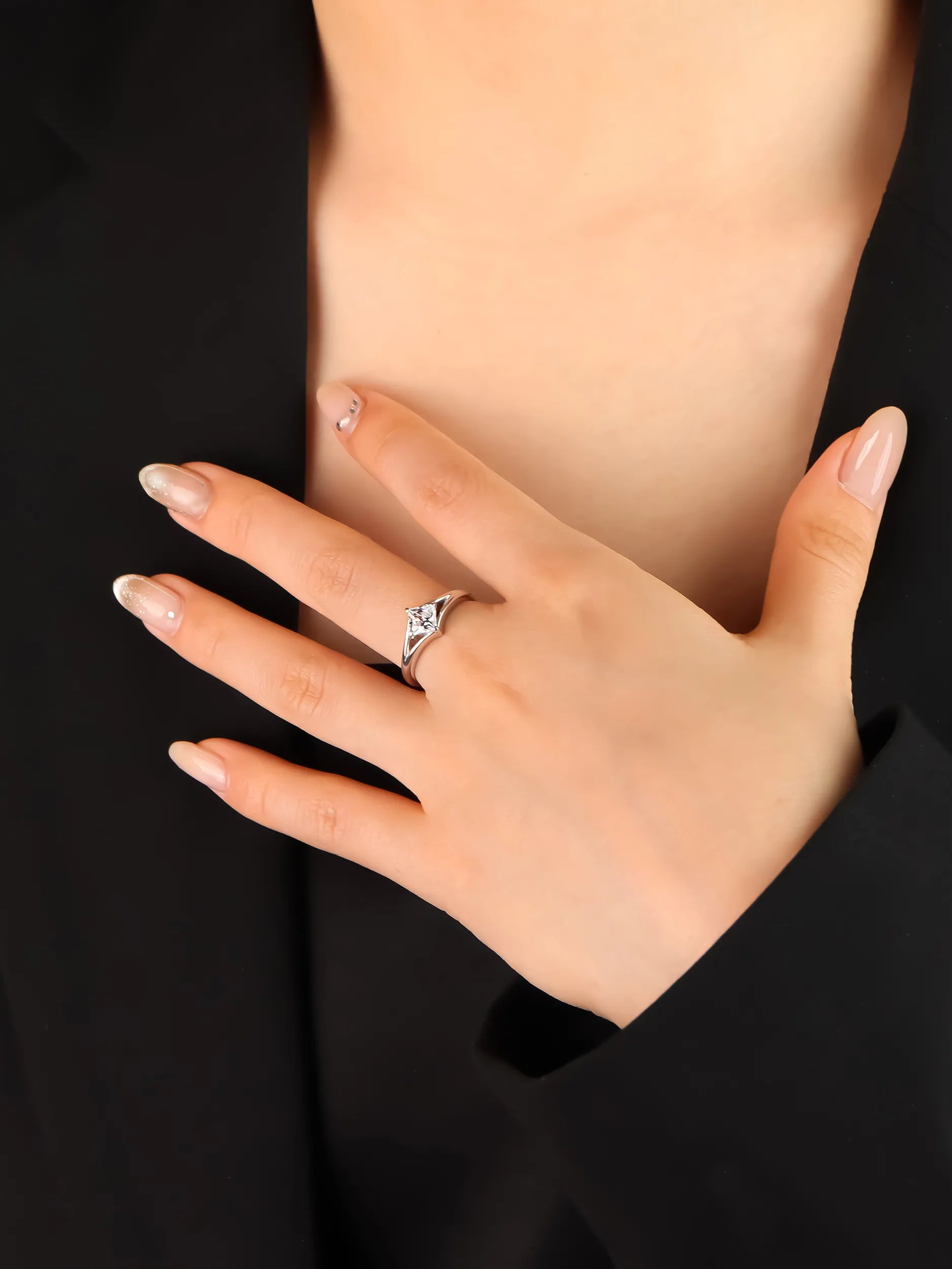 プリンセスカット スプリット リング