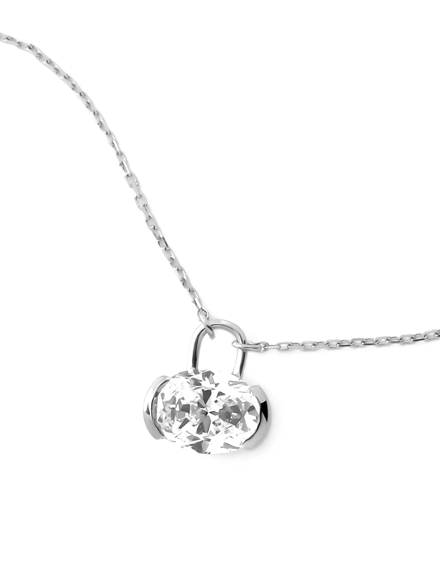 オーバルカット パドロック ネックレス .