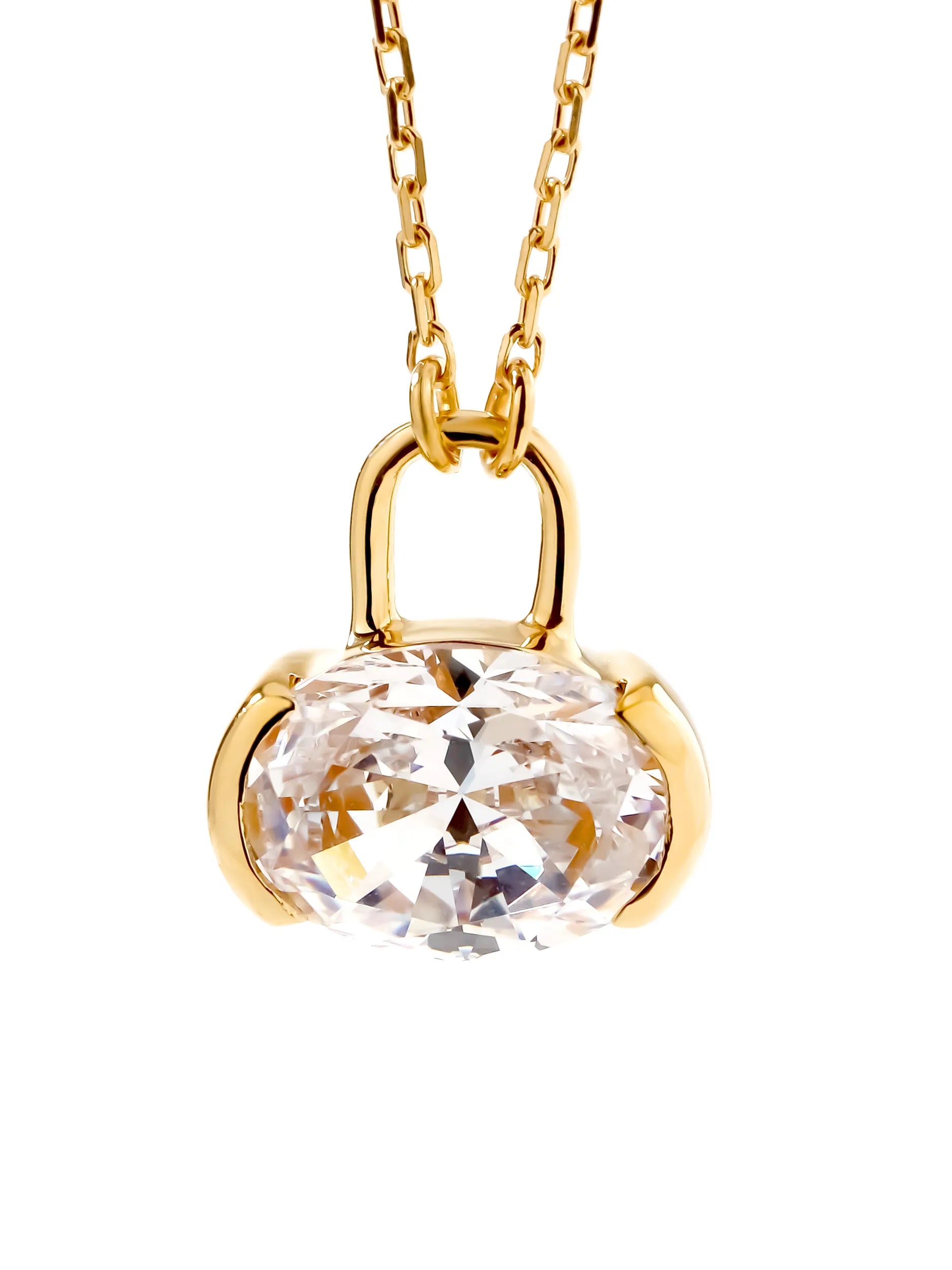 オーバルカット パドロック ネックレス .