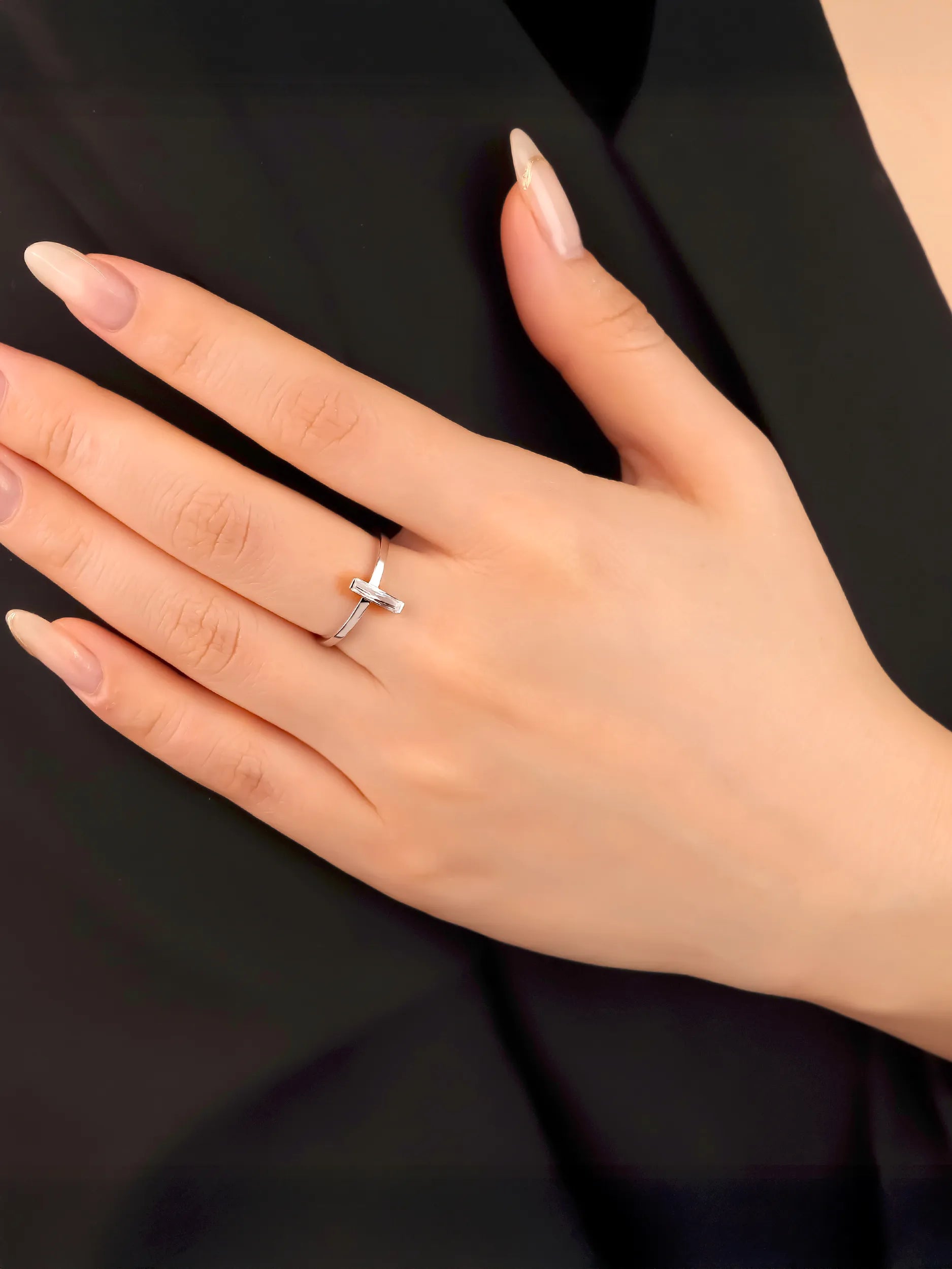 バケットプリンセスカット ソリテール リング