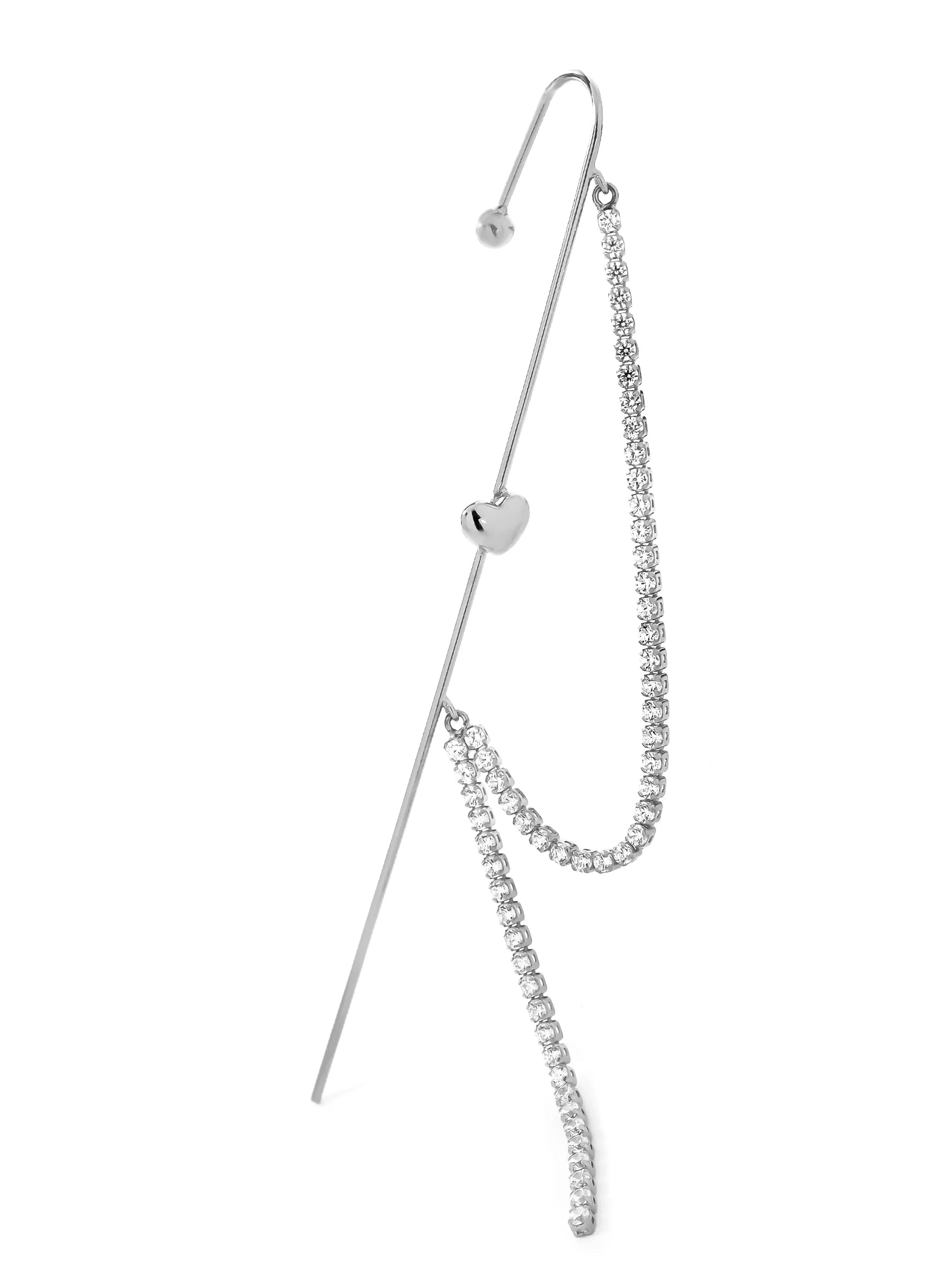 [Silk chain] ハートドレープ イヤーフックピアス