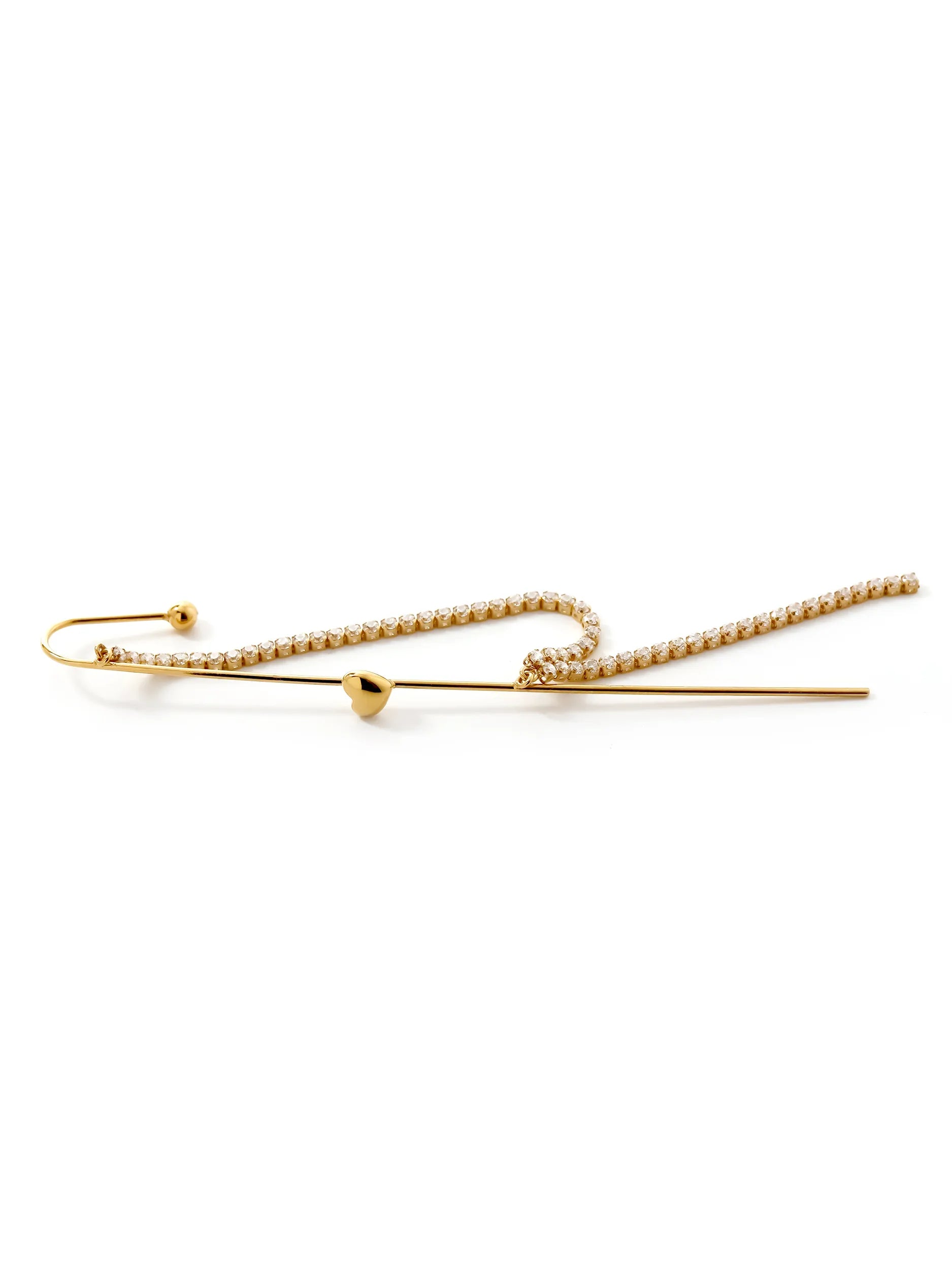 [Silk chain] ハートドレープ イヤーフックピアス