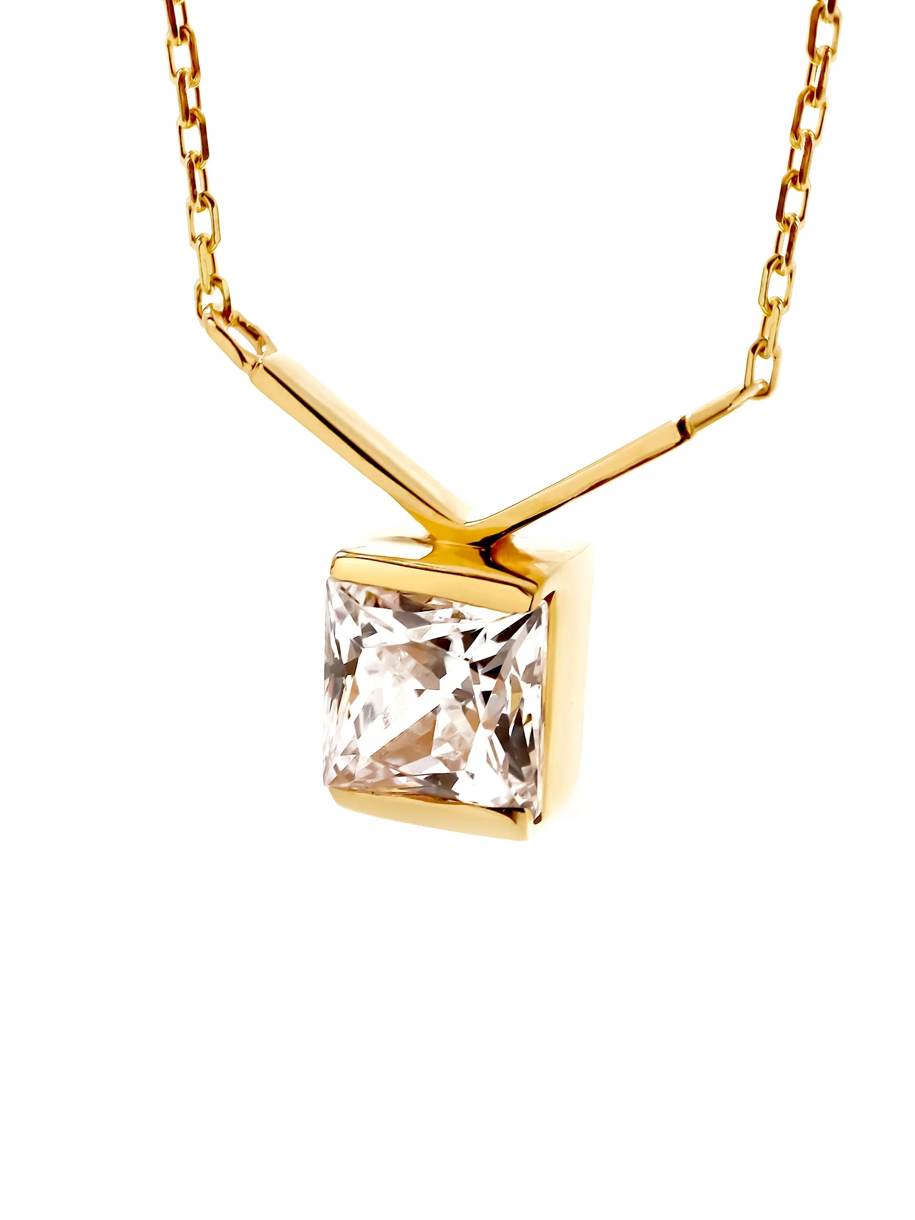 プリンセスカット Vライン ネックレス .