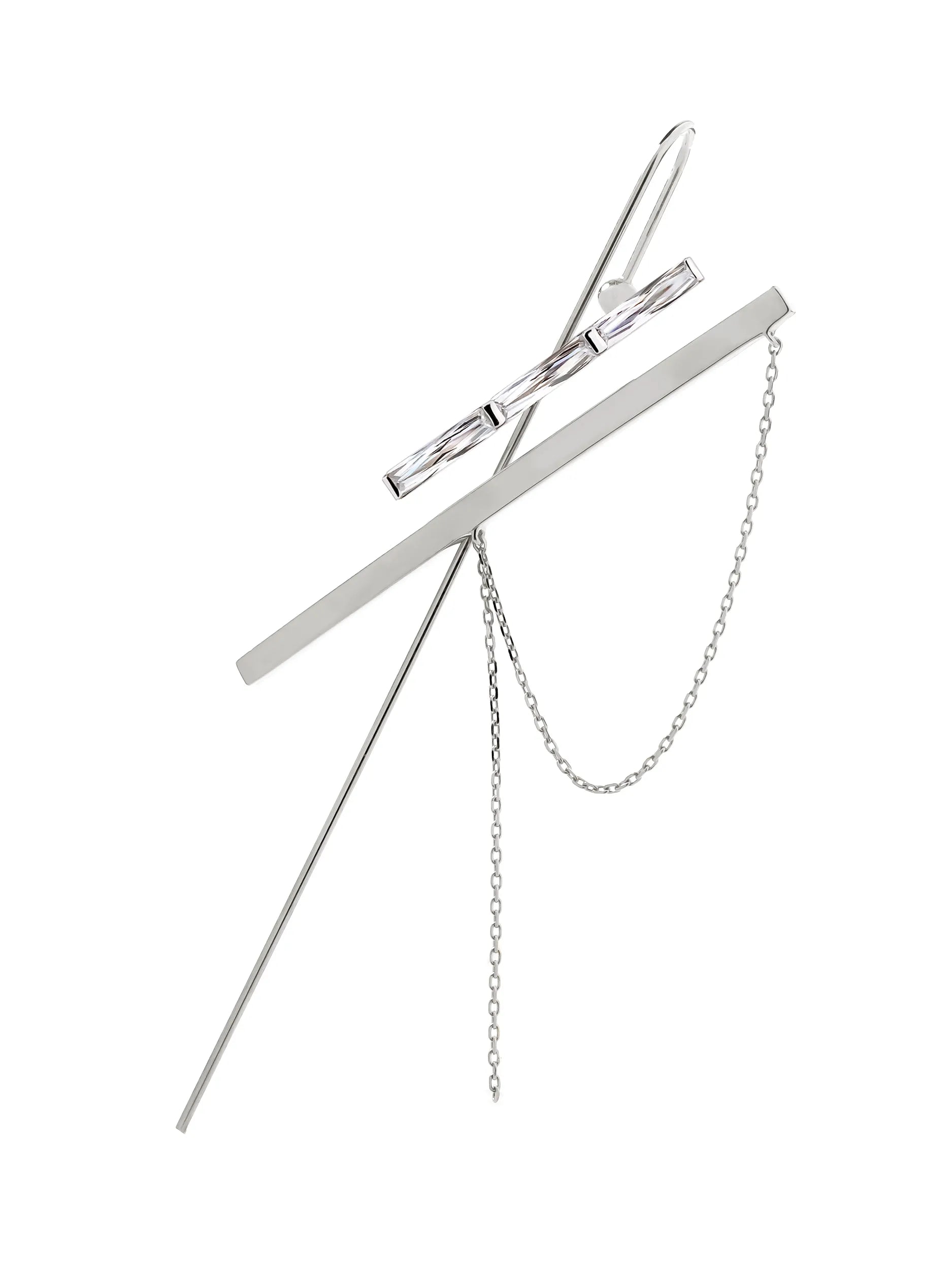 バケットプリンセスカット ダブルバー イヤーフックピアス