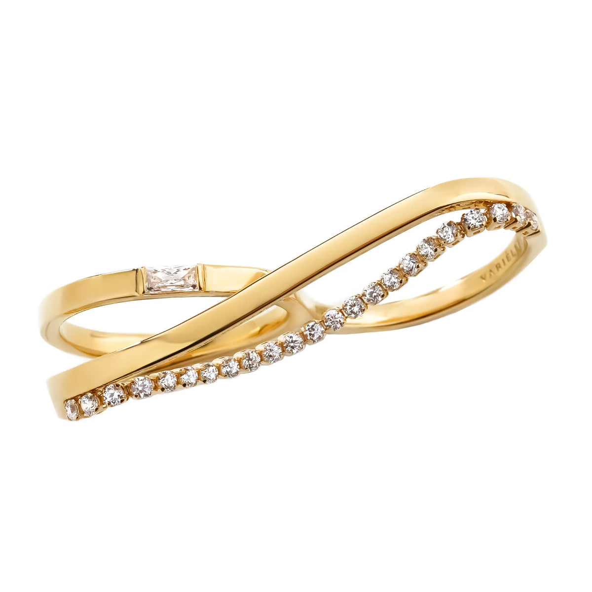 Silk chain] バゲットプリンセスカット ウェーブ ダブルフィンガー