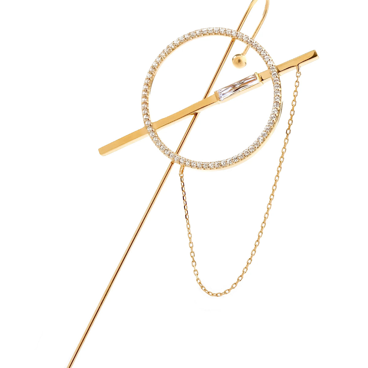 バケットプリンセスカット ラウンドバー イヤーフックピアス｜VARIÉLLE