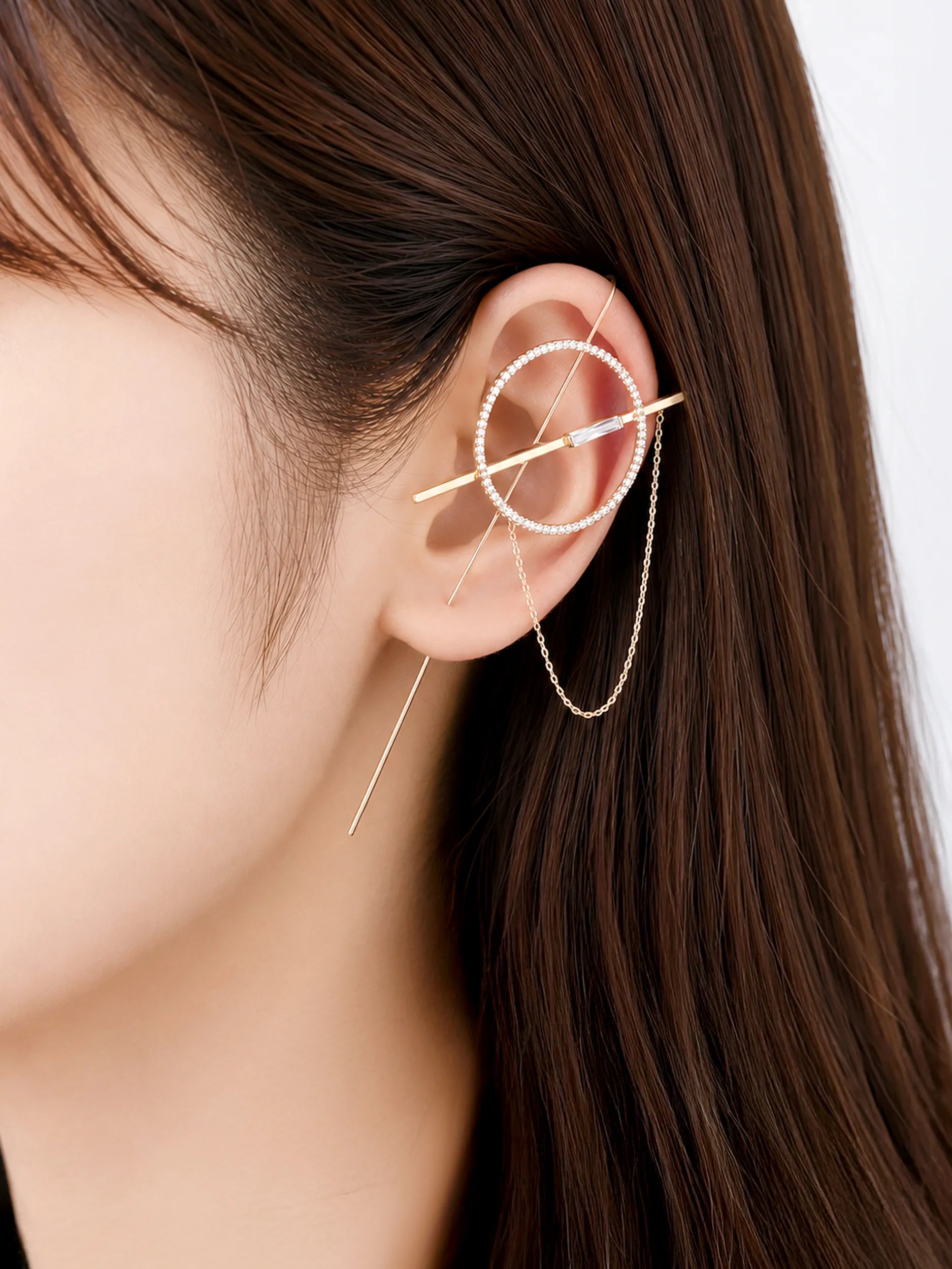 バケットプリンセスカット ラウンドバー イヤーフックピアス