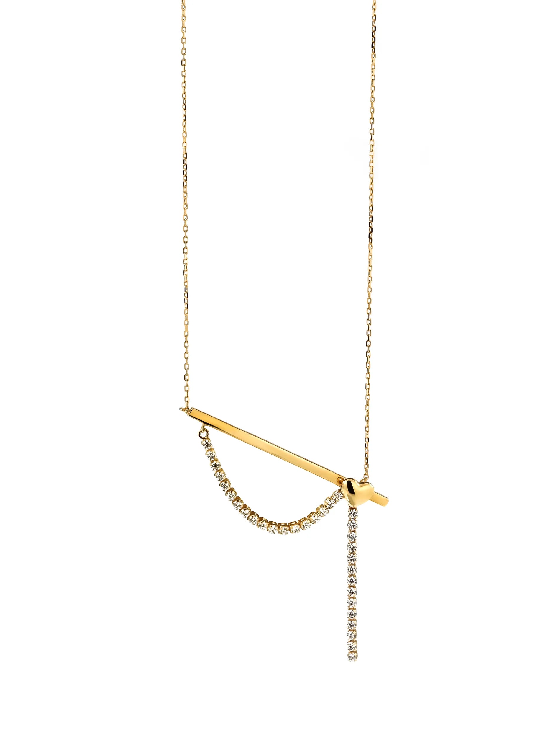 [Silk chain] ハートドレープ ネックレス