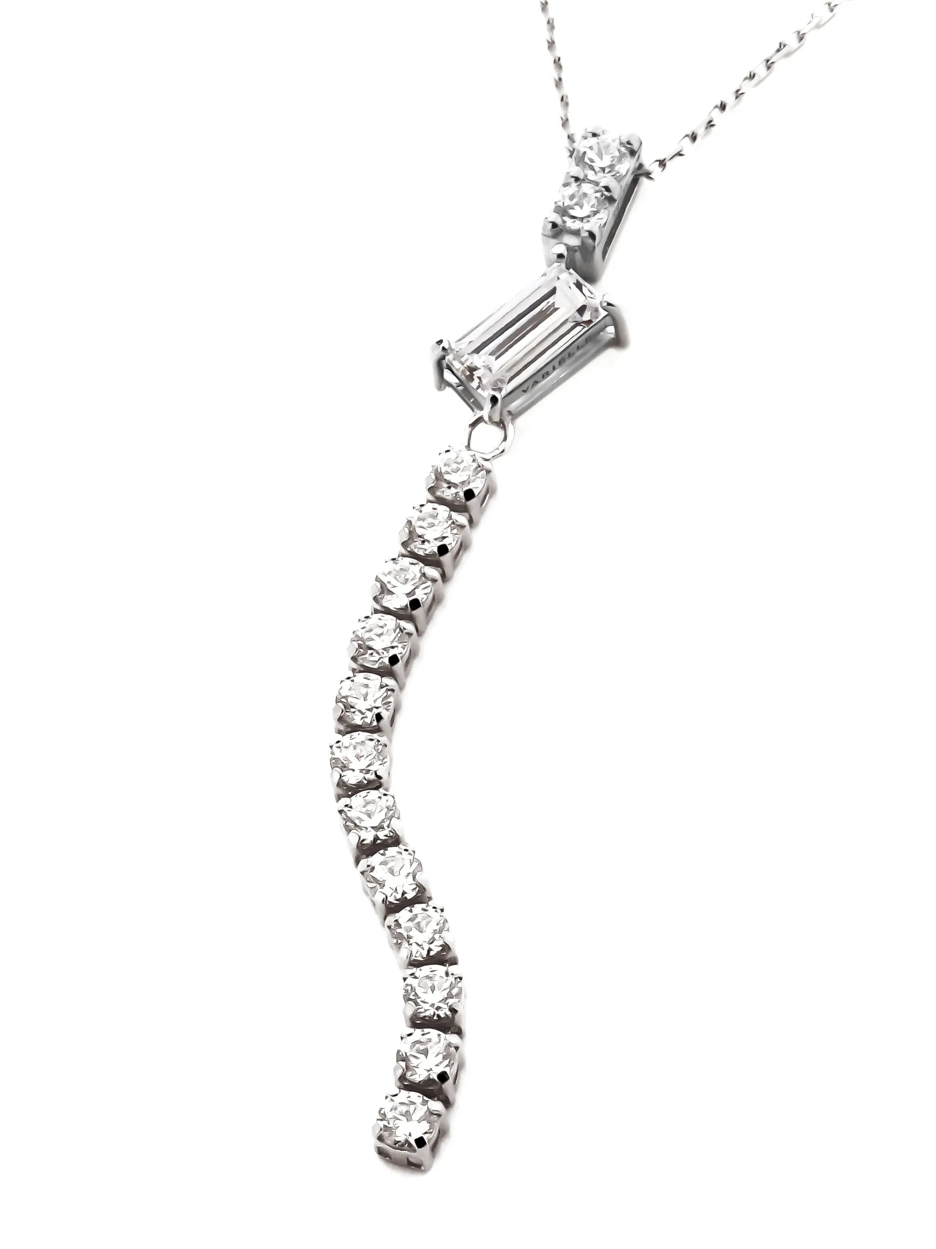 [Silk chain] バゲットカット ライン ネックレス