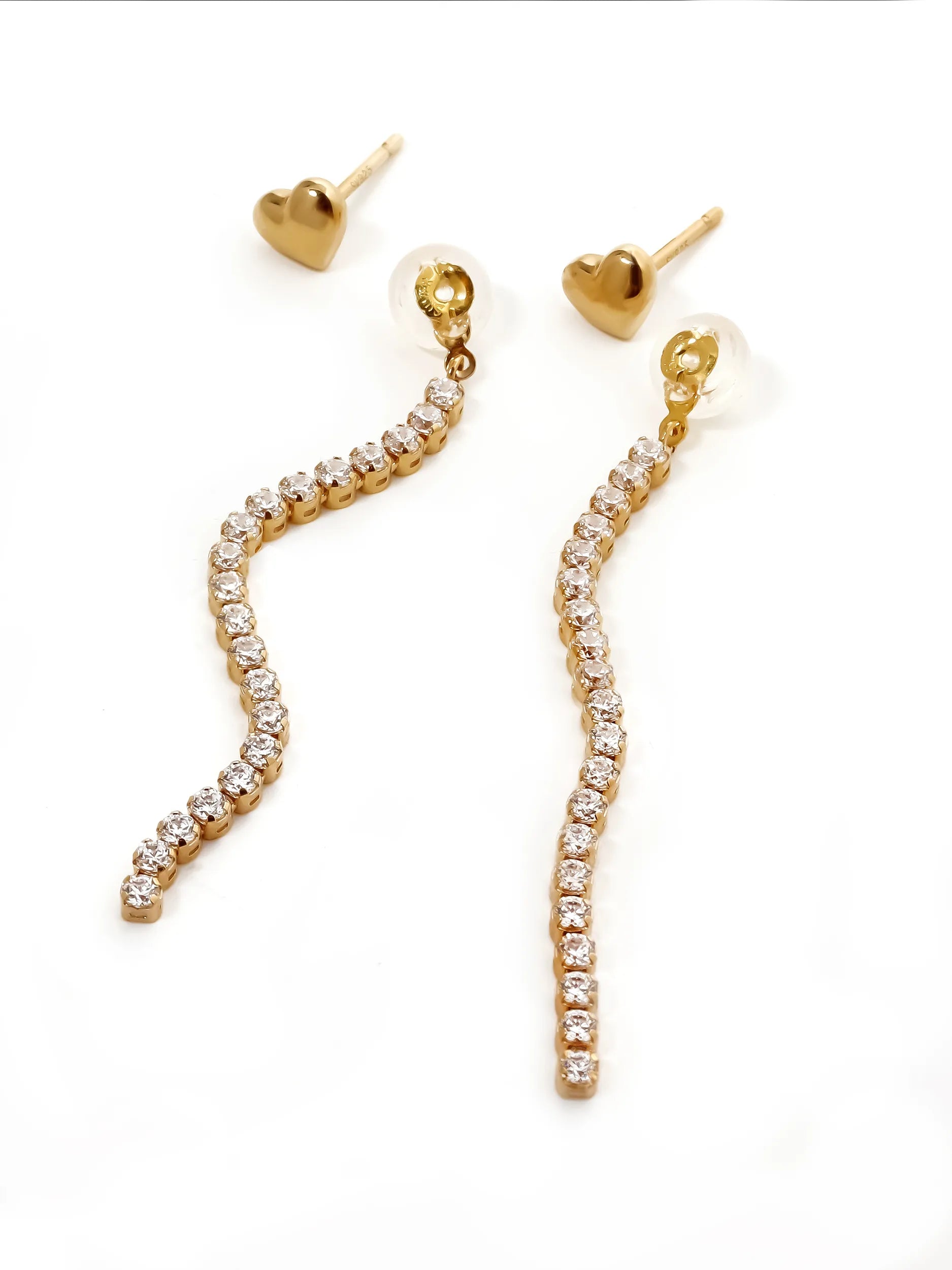 Silk chain] ハートライン 2WAY ピアス｜VARIÉLLE公式ストア
