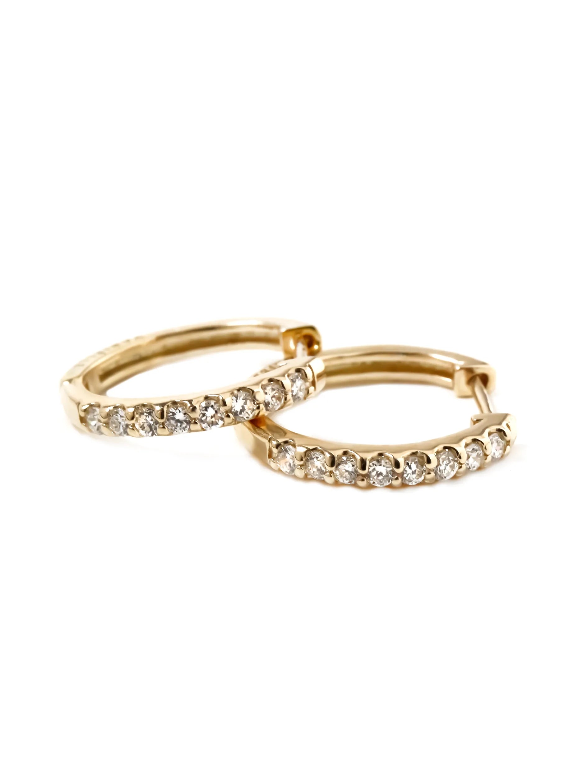 [Silk chain] K10YG ラボダイヤ バゲットカット 2way フープピアス