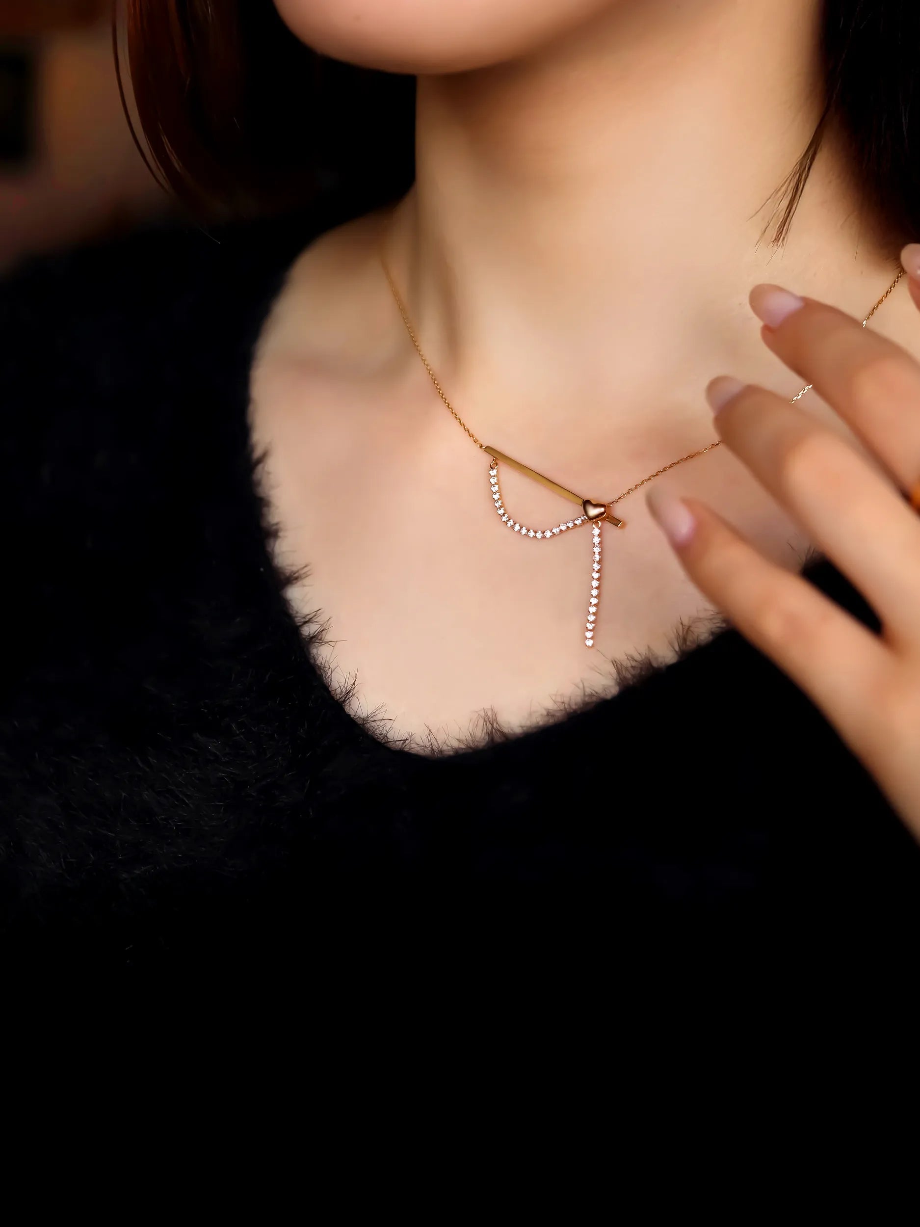 [Silk chain] ハートドレープ ネックレス