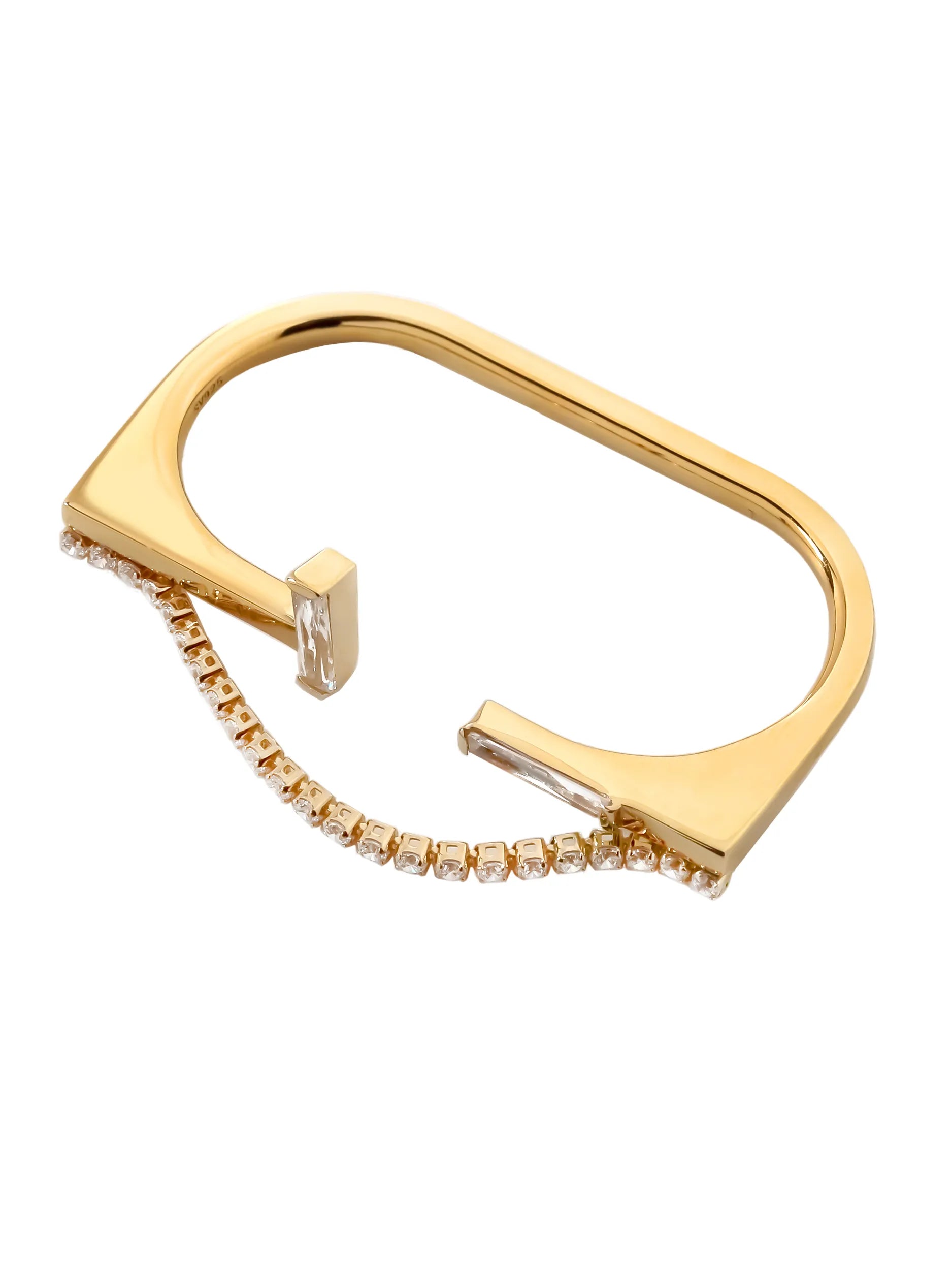 Silk chain] バゲットプリンセスカット アパートライン ダブル