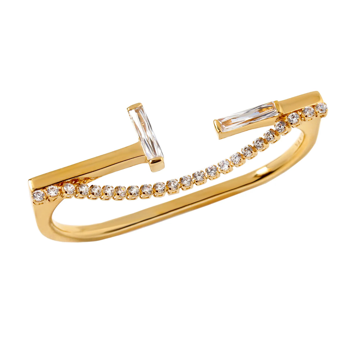 Silk chain] バゲットプリンセスカット アパートライン ダブル