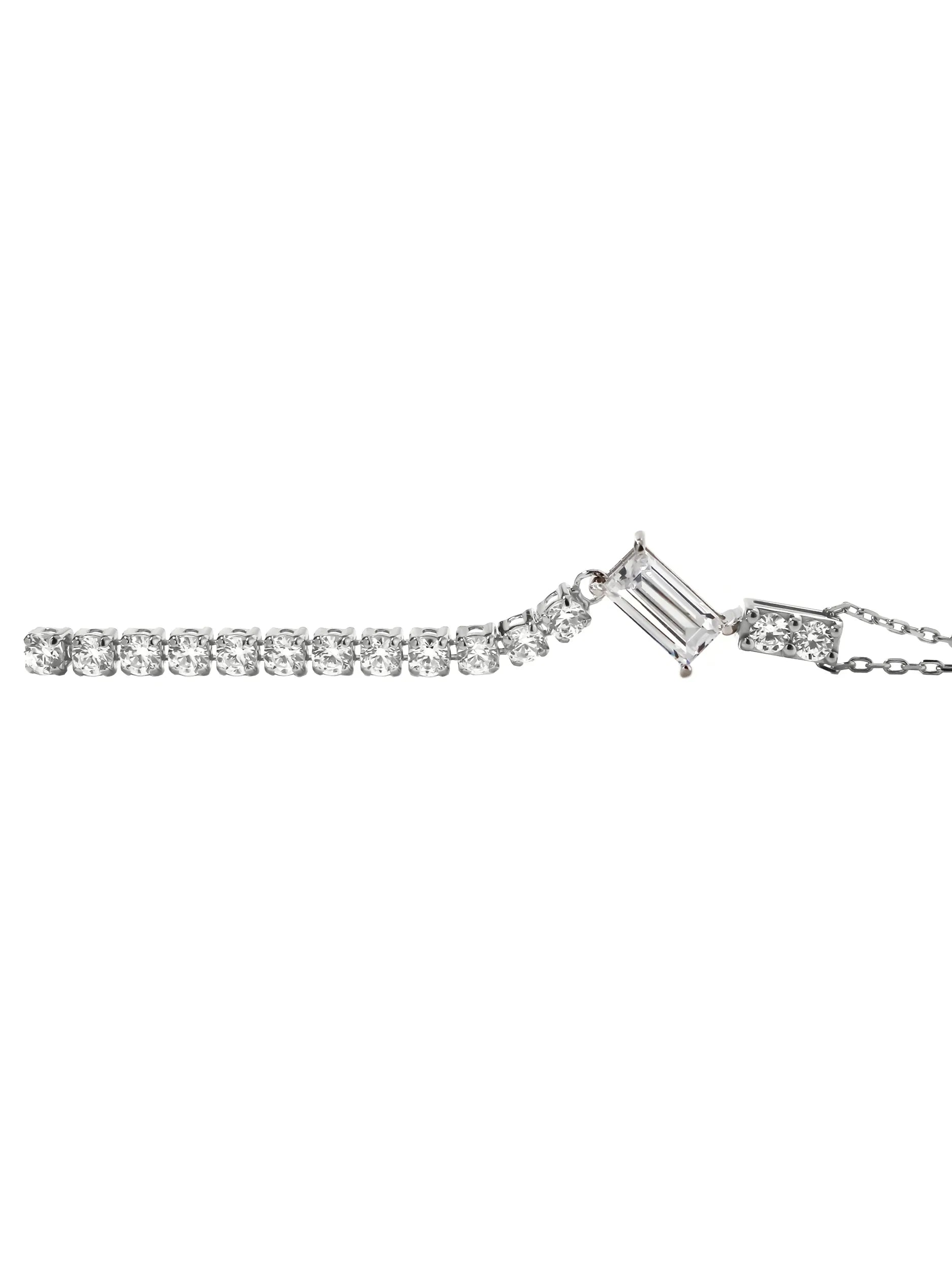 [Silk chain] バゲットカット ライン ネックレス