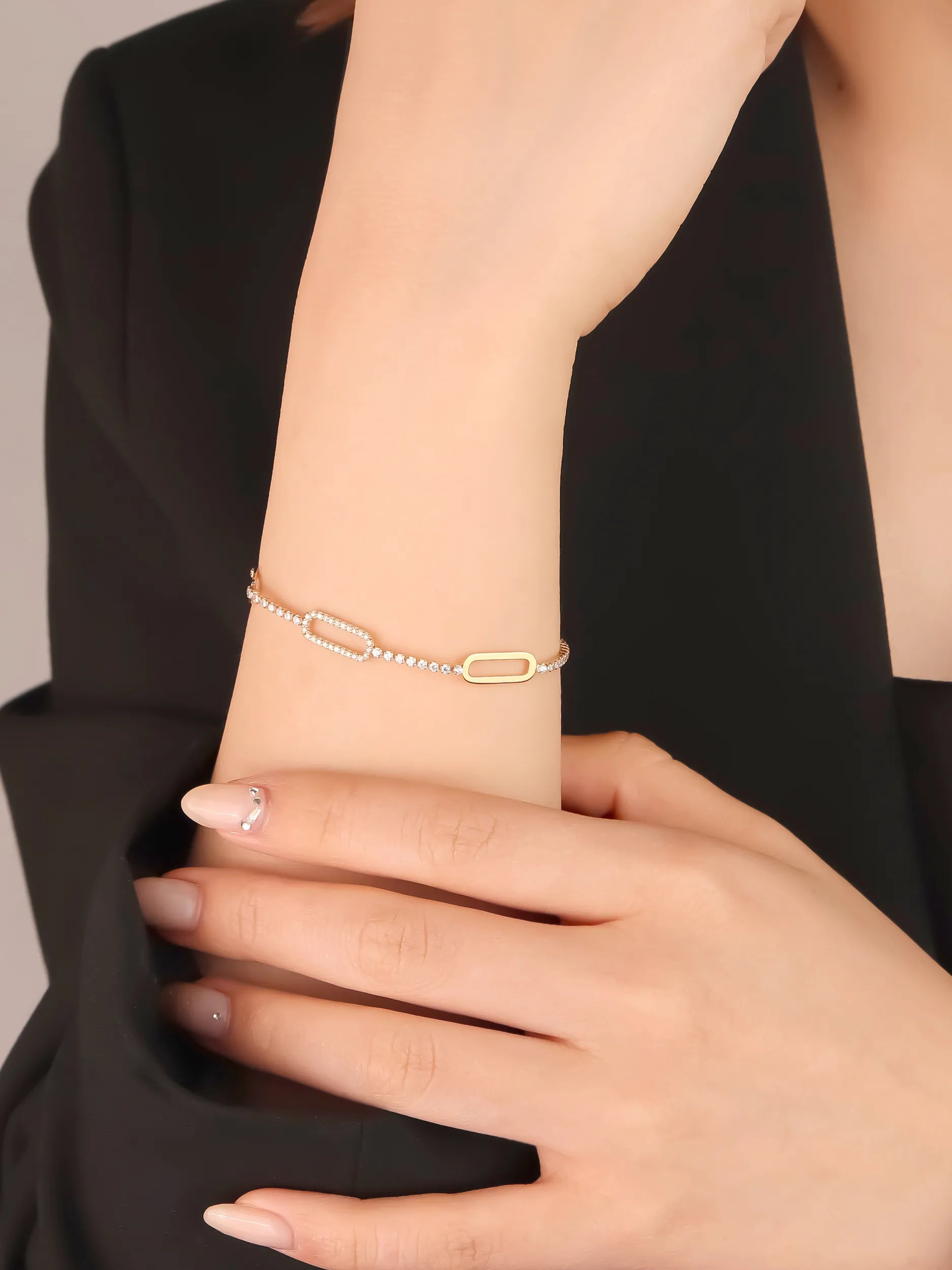 [Silk chain] オーバルライン ブレスレット