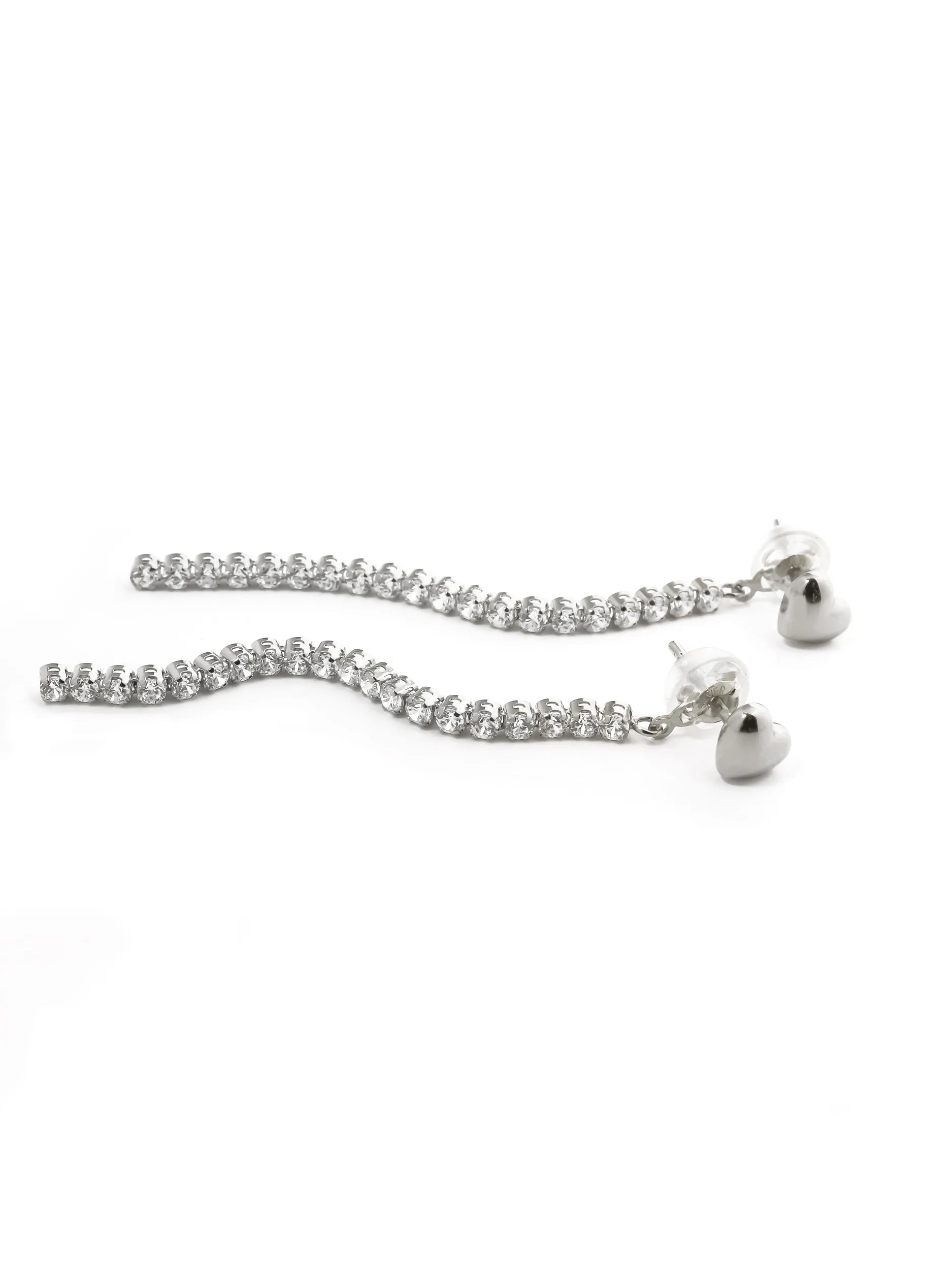 Silk chain] ハートライン 2WAY ピアス シルバー｜VARIÉLLE公式ストア