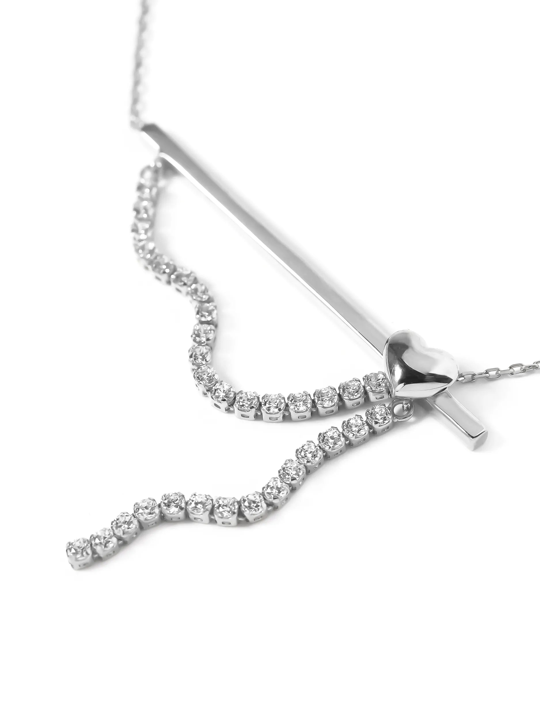 [Silk chain] ハートドレープ ネックレス