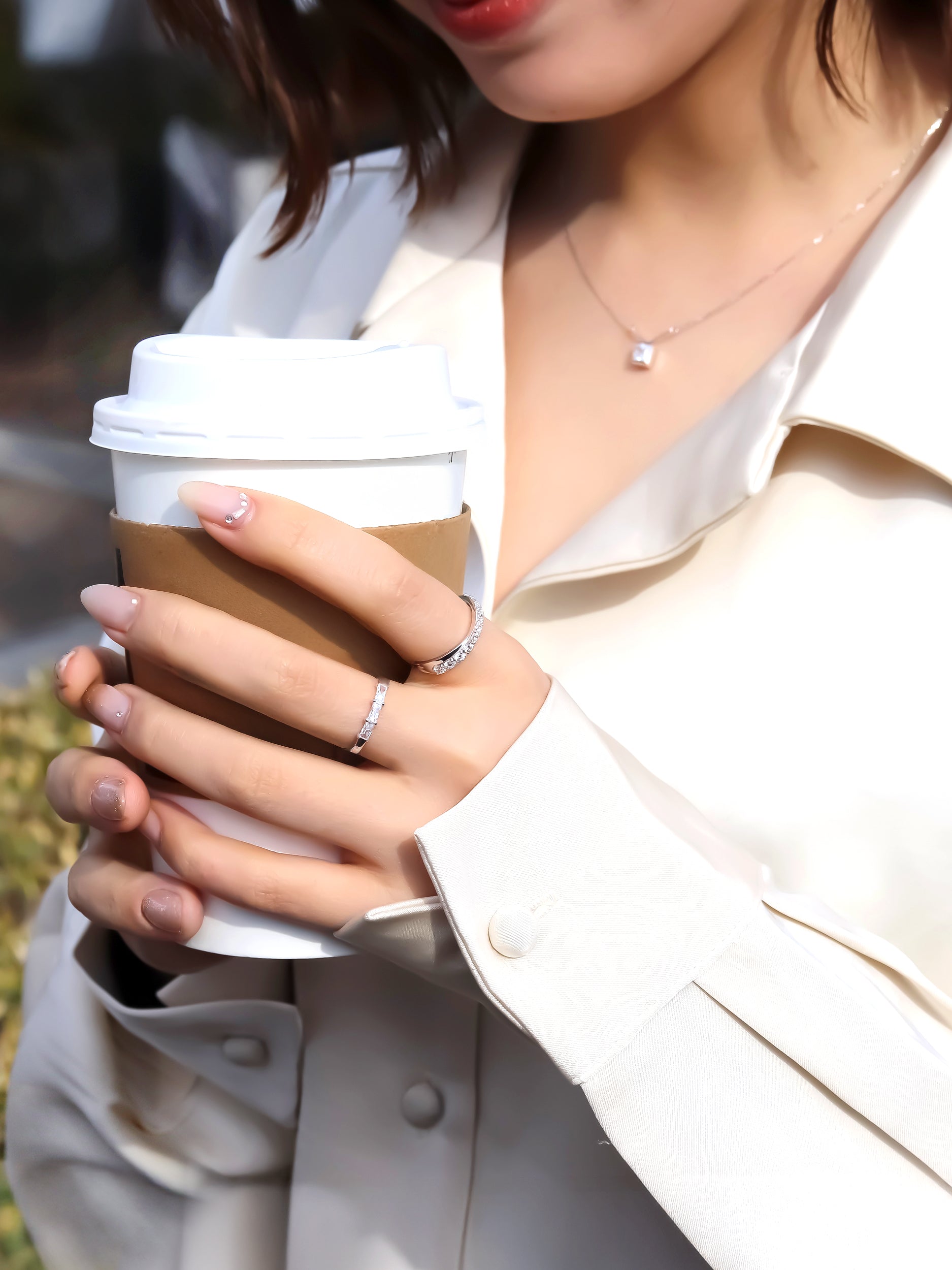 バゲットプリンセスカット トリプレット リング