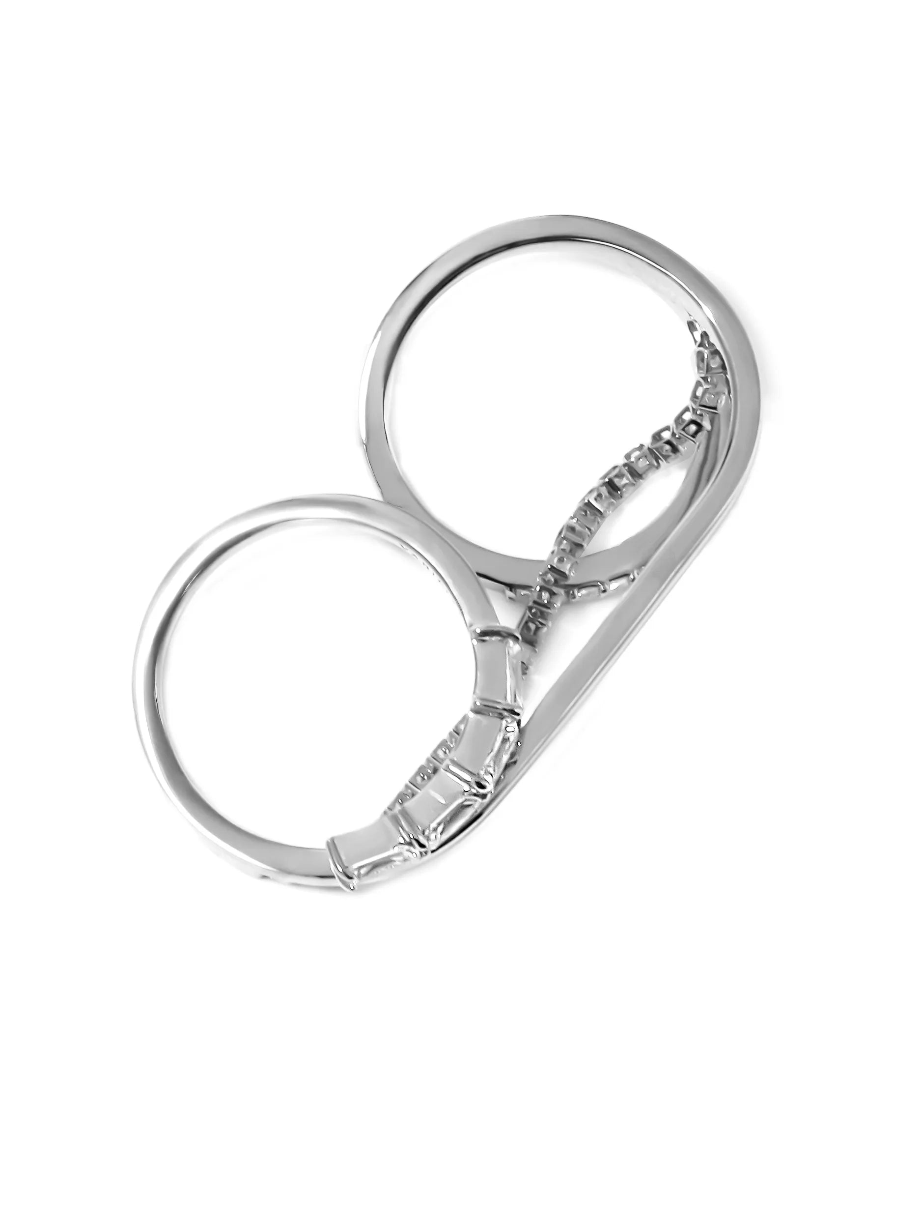 [Silk chain] バゲットプリンセスカット ドレープ　ダブルフィンガーリング