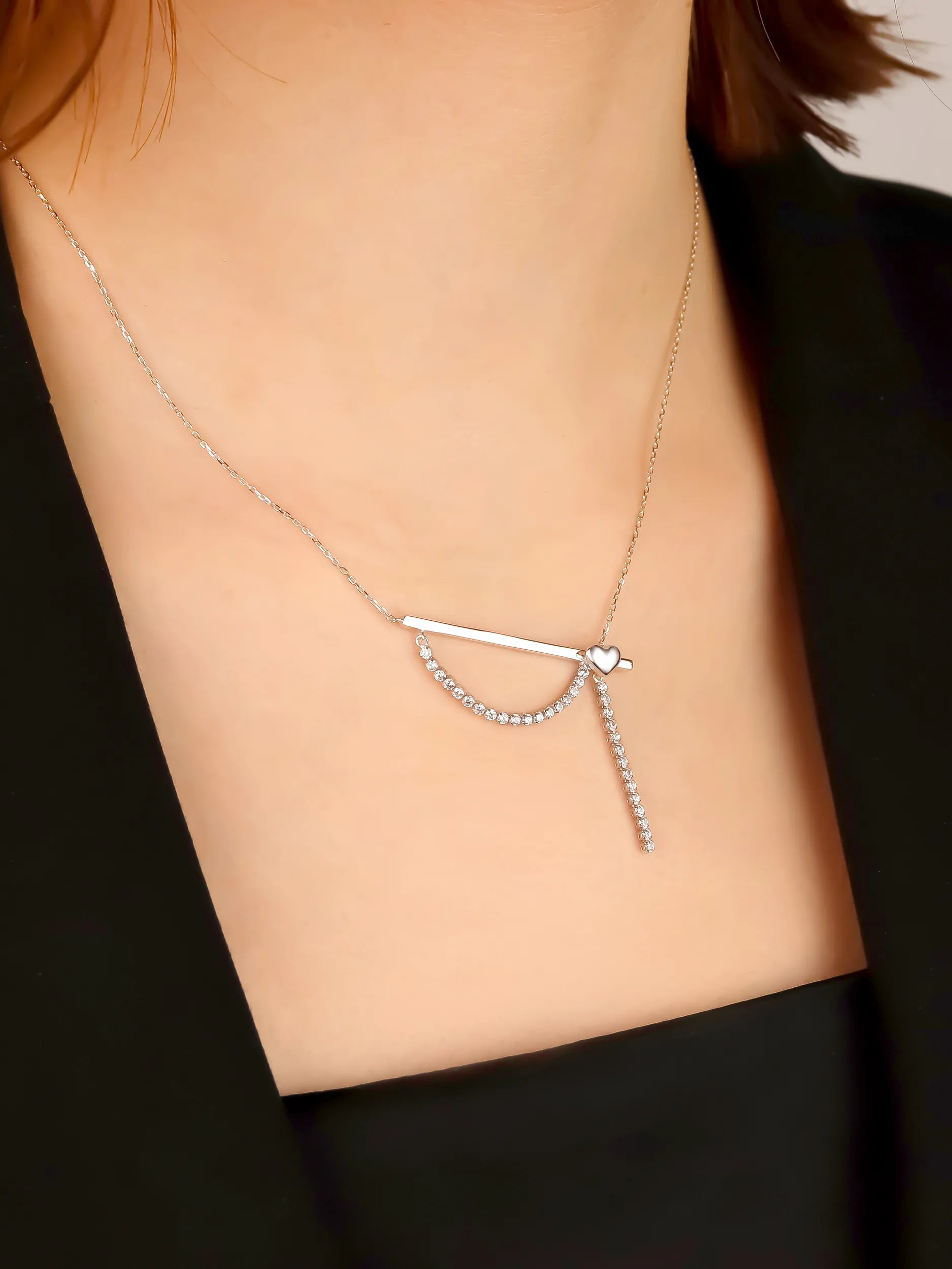 [Silk chain] ハートドレープ ネックレス