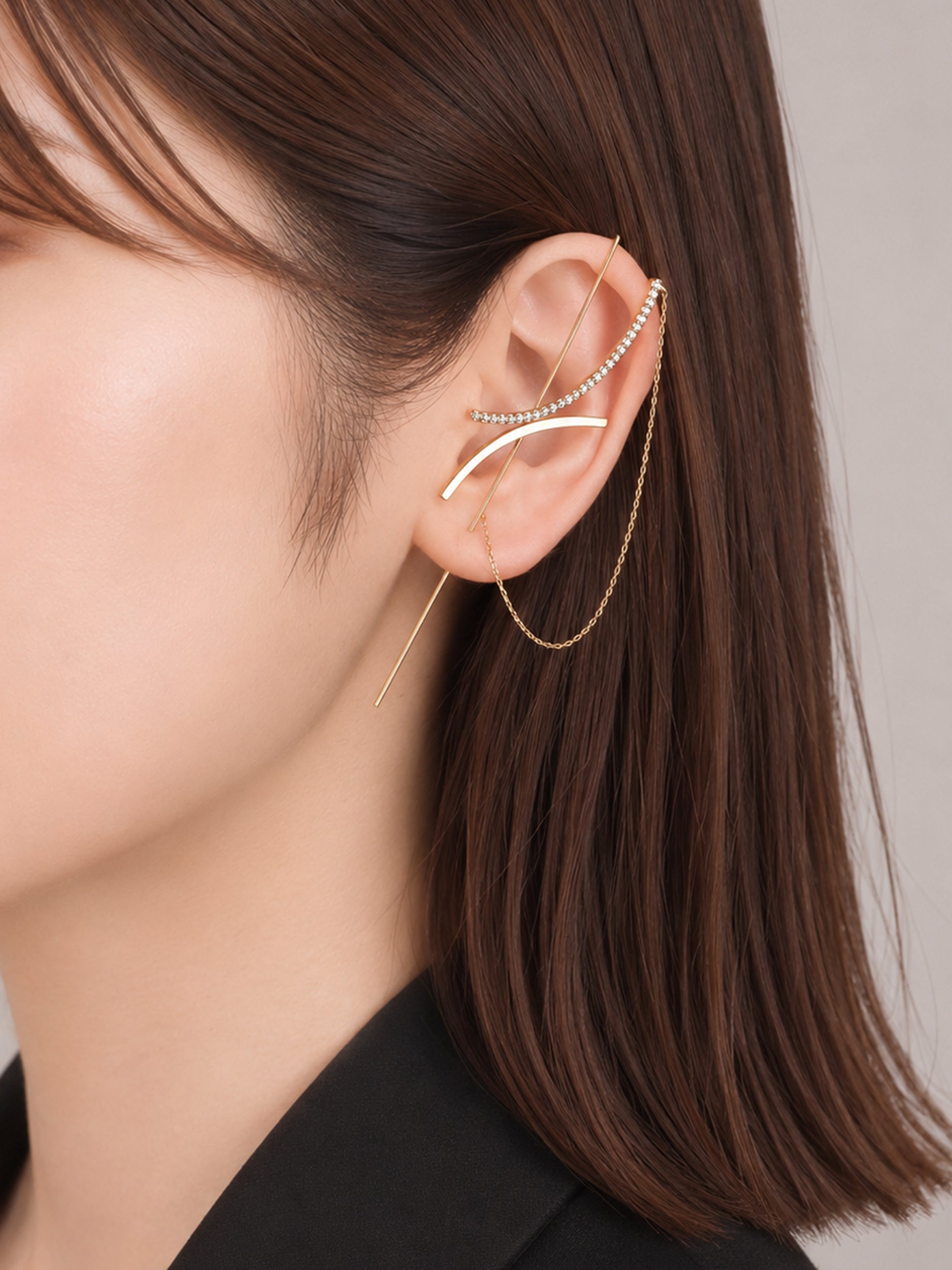 カーブライン ドレープ イヤーフックピアス｜VARIÉLLE公式ストア