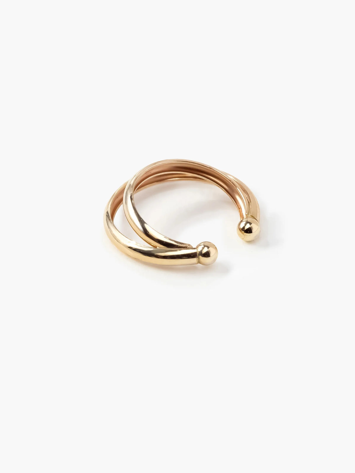 [Airy Gold] K10YG ダブルライン イヤーカフ