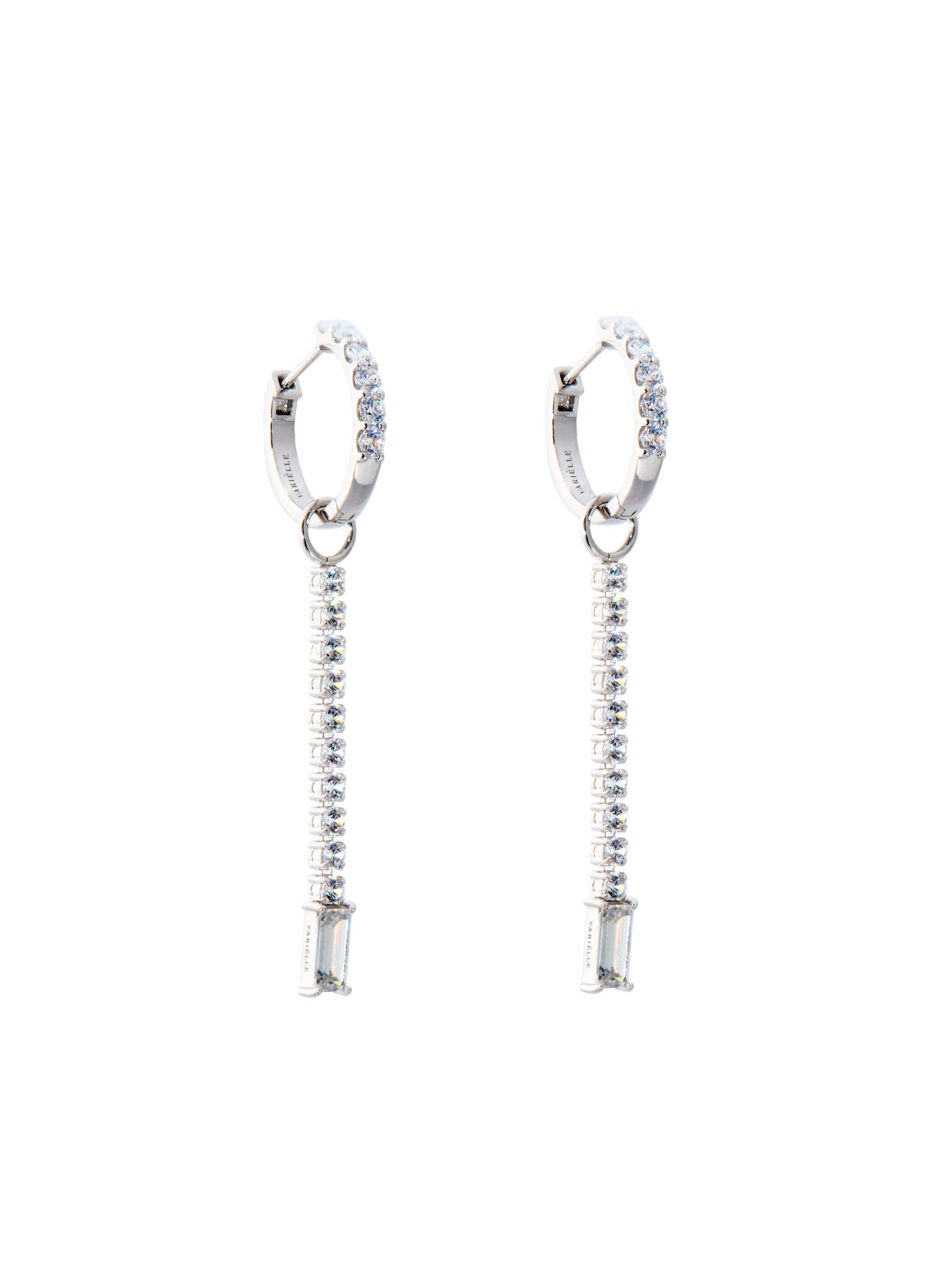 [Silk chain] バゲットカット 2way フープピアス