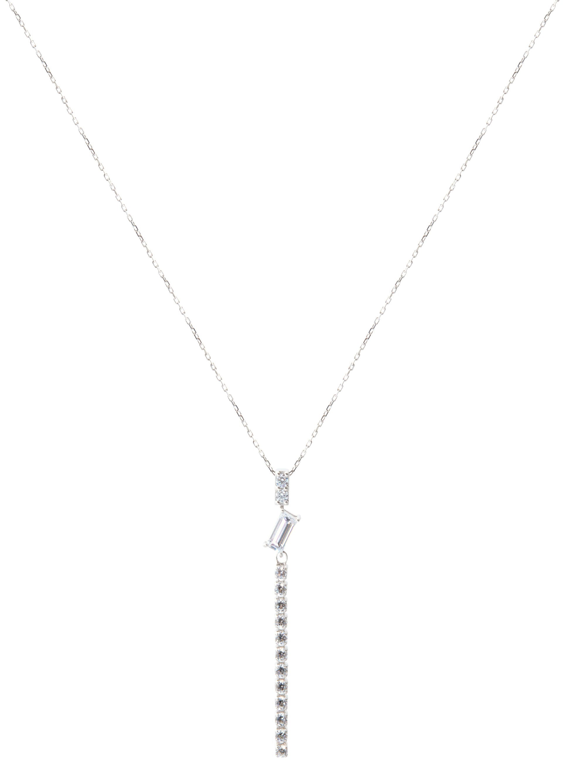 [Silk chain] バゲットカット ライン ネックレス