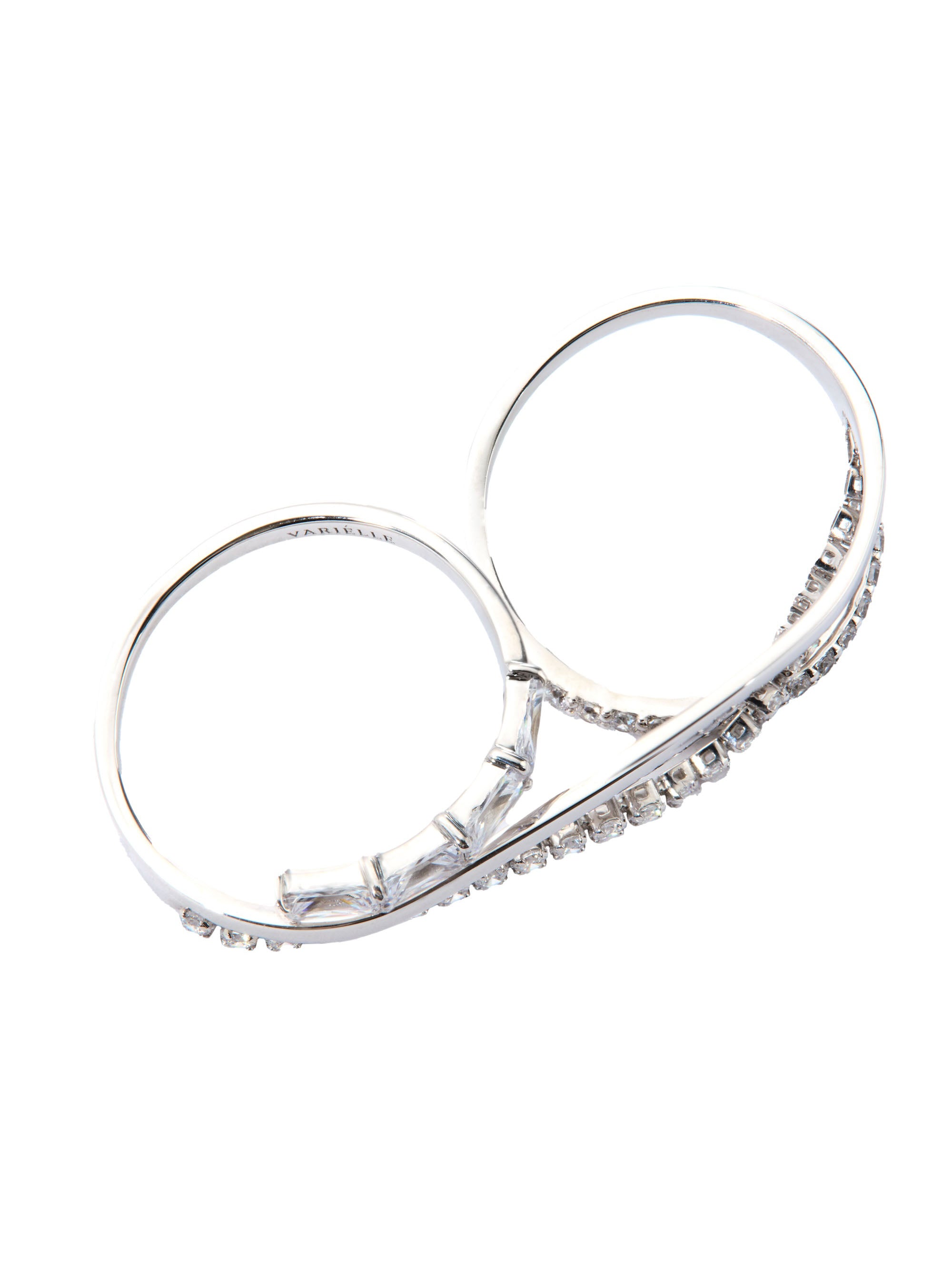 [Silk chain] バゲットカット ドレープ  ダブルフィンガーリング