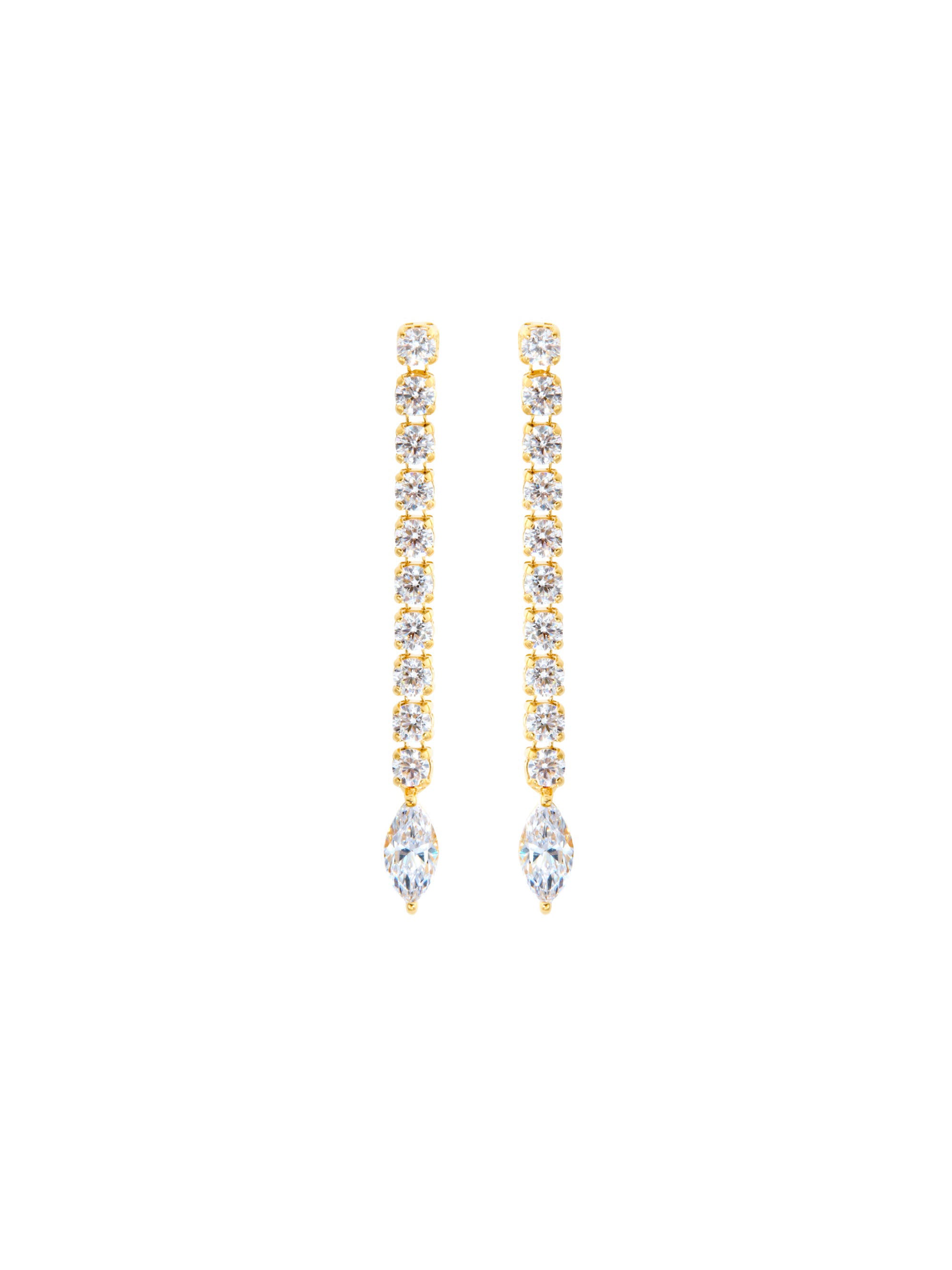 [Silk chain] マーキスカット ライン ピアス