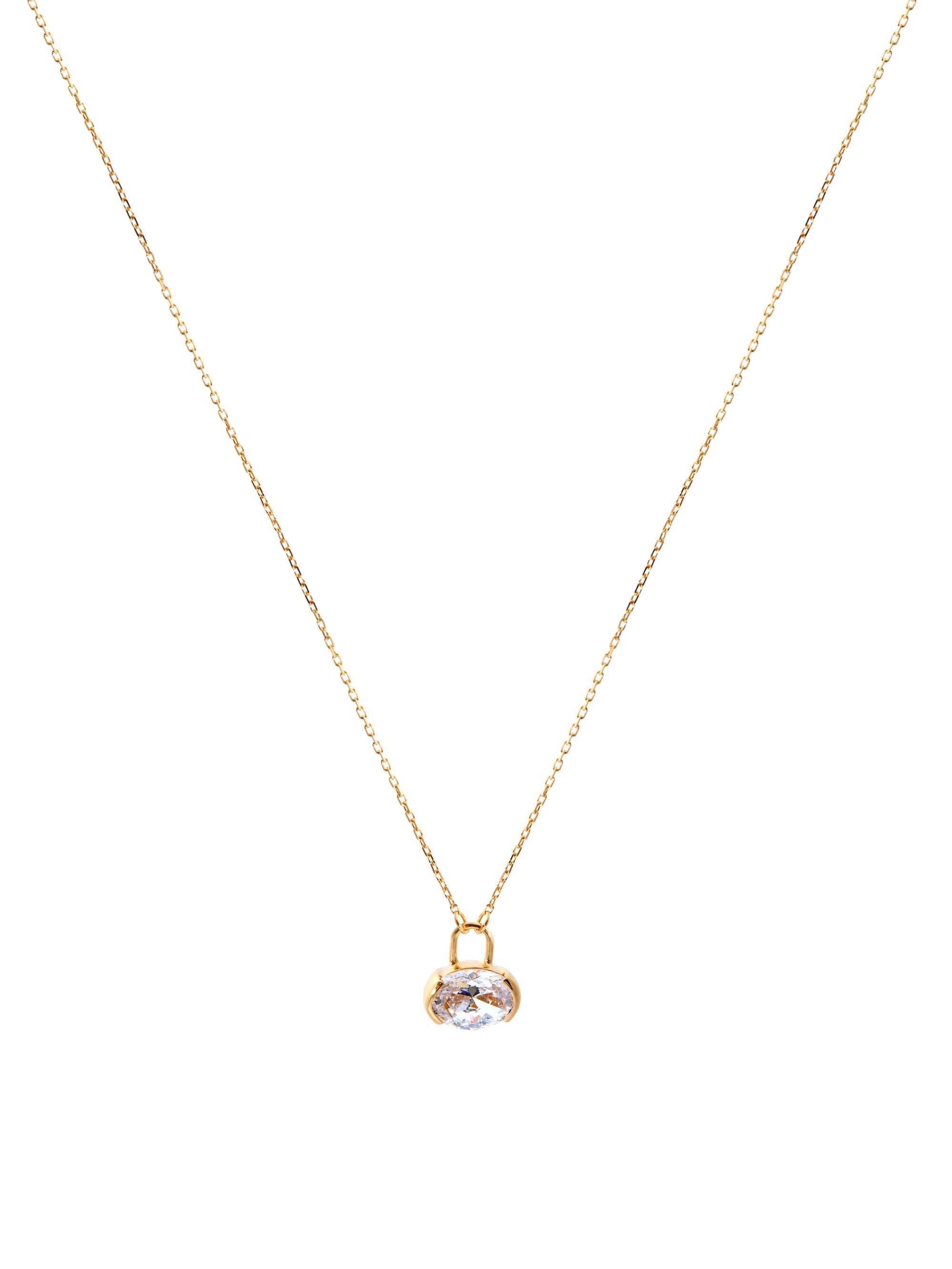 オーバルカット パドロック ネックレス